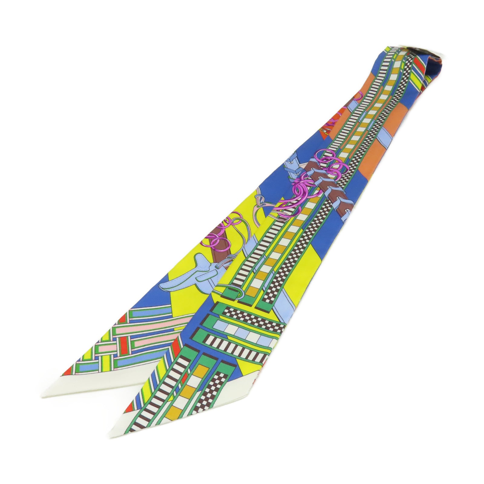 HERMES 【激減優惠】絲質Twilly Scarf絲巾藍色/橙色/彩色