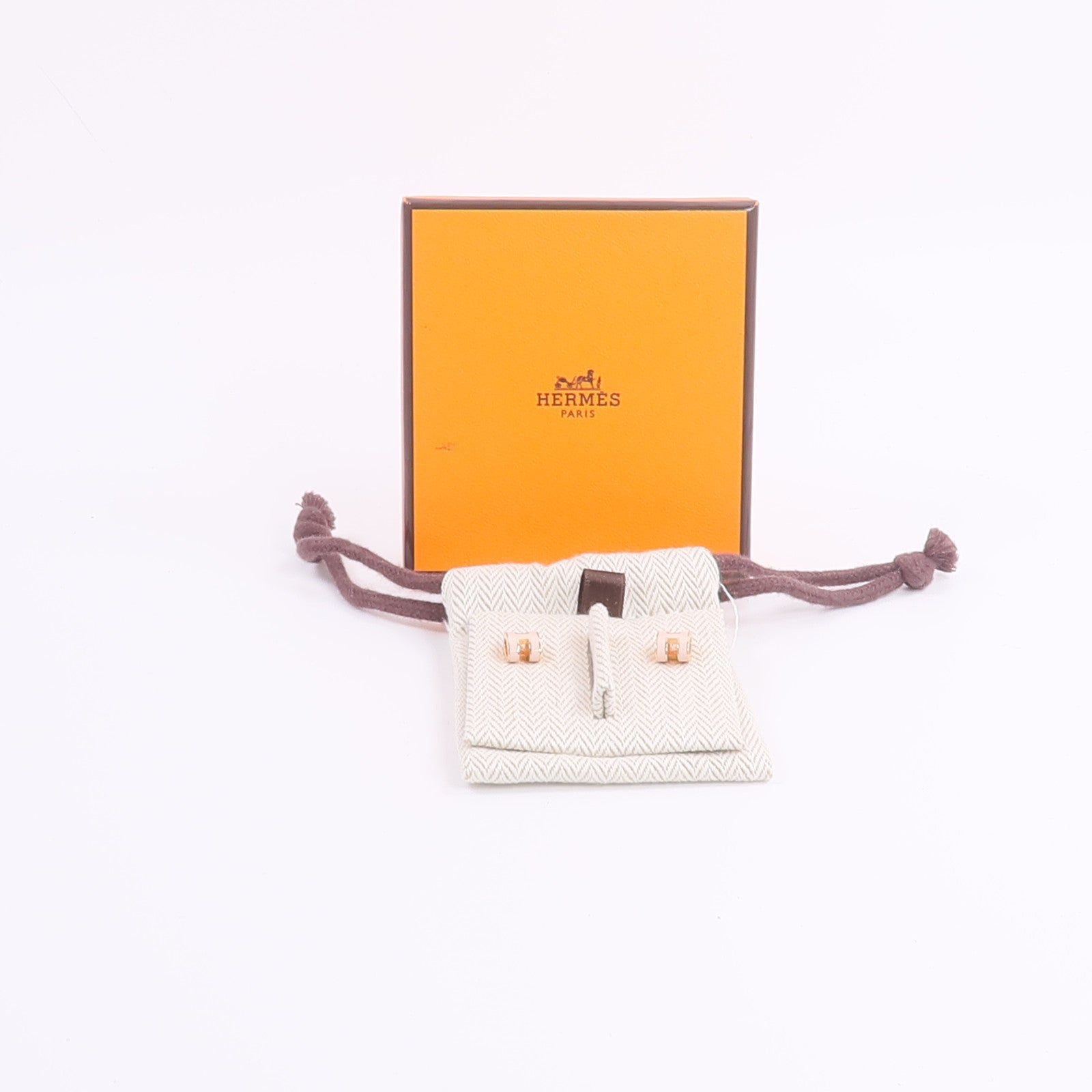 HERMES 金屬Mini Pop H Earrings耳環Rose Dragee