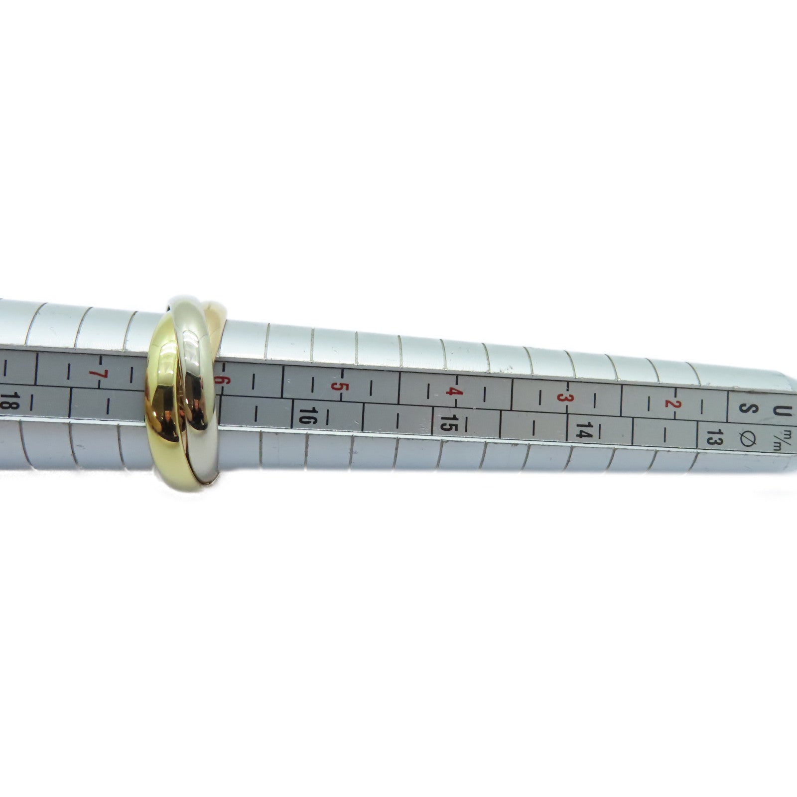 CARTIER 18K黃金/白金/玫瑰金Trinity戒指Cartier#52/US#6.25