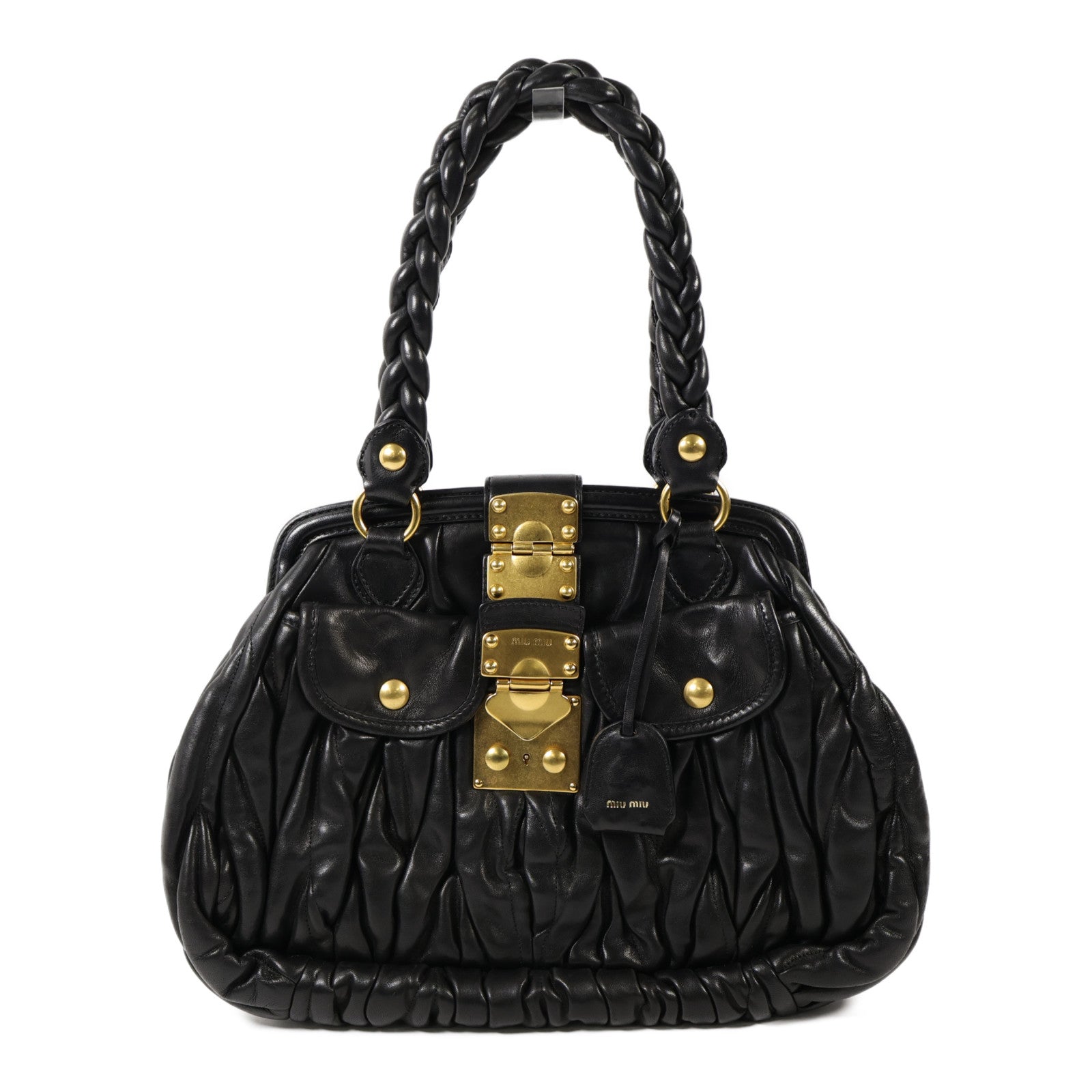 Miu Miu 羊皮皮革Tote Bag金扣手挽袋