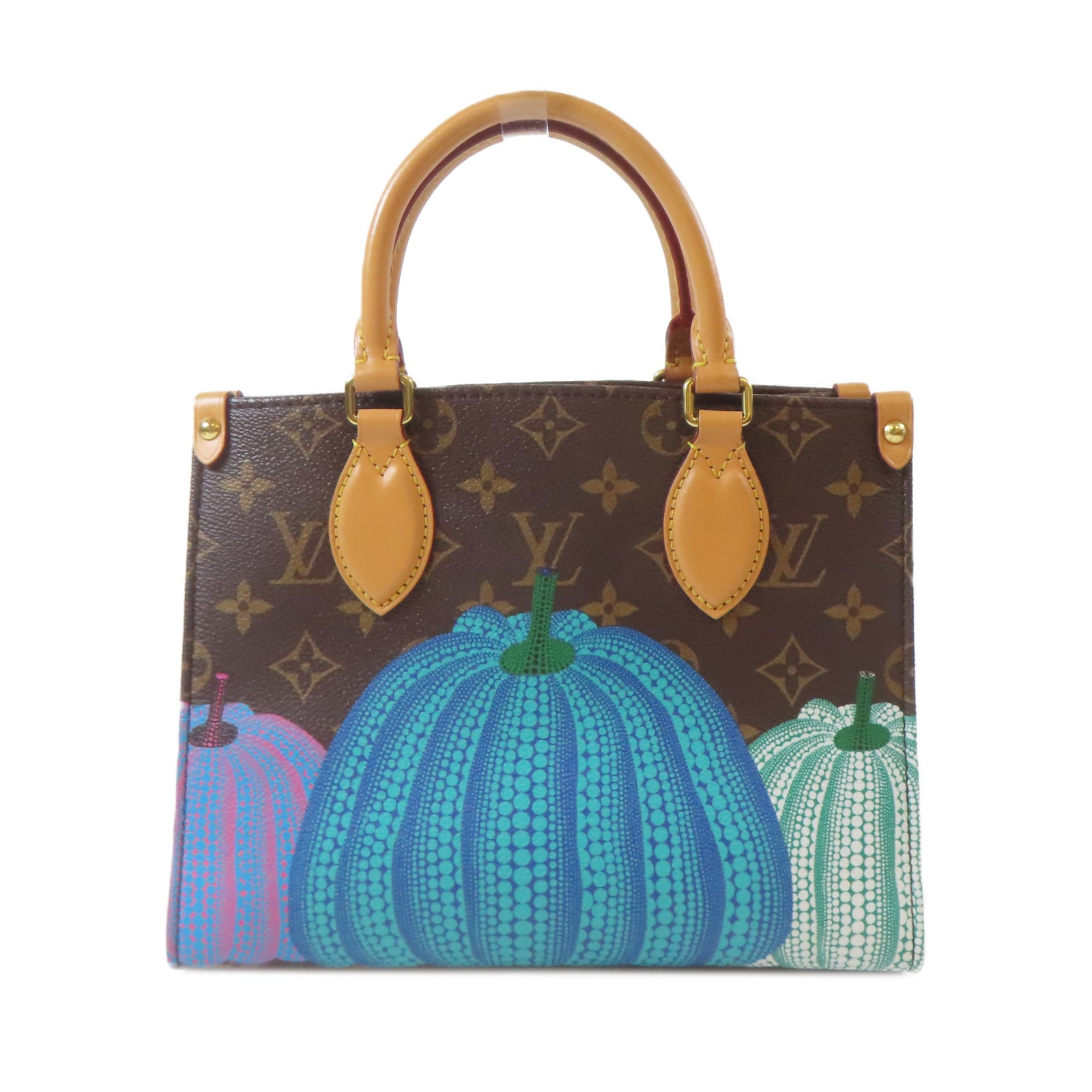 LOUIS VUITTON Monogram LV X YK On The Go PM金扣手挽肩背兩用袋啡色