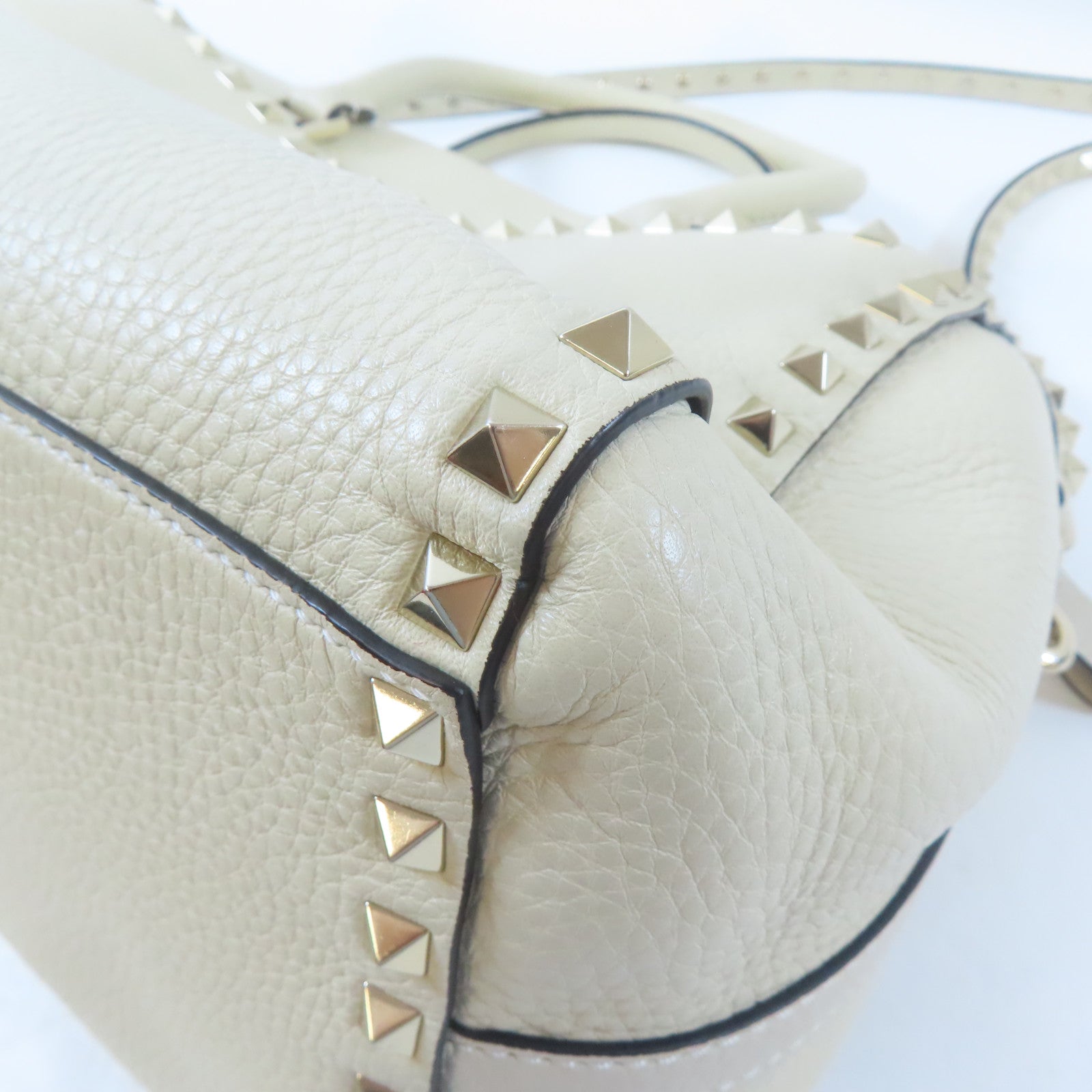 Valentino 牛皮皮革Shoulder Bag手挽肩背兩用袋米色