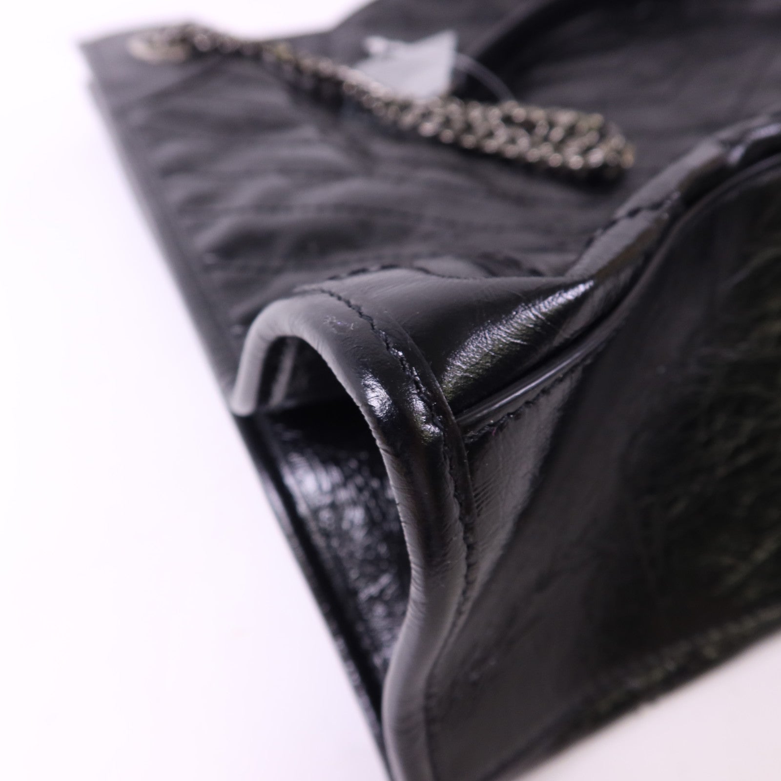YVES SAINT LAURENT 牛皮皮革Niki Medium Tote Bag銀扣鏈帶肩背袋