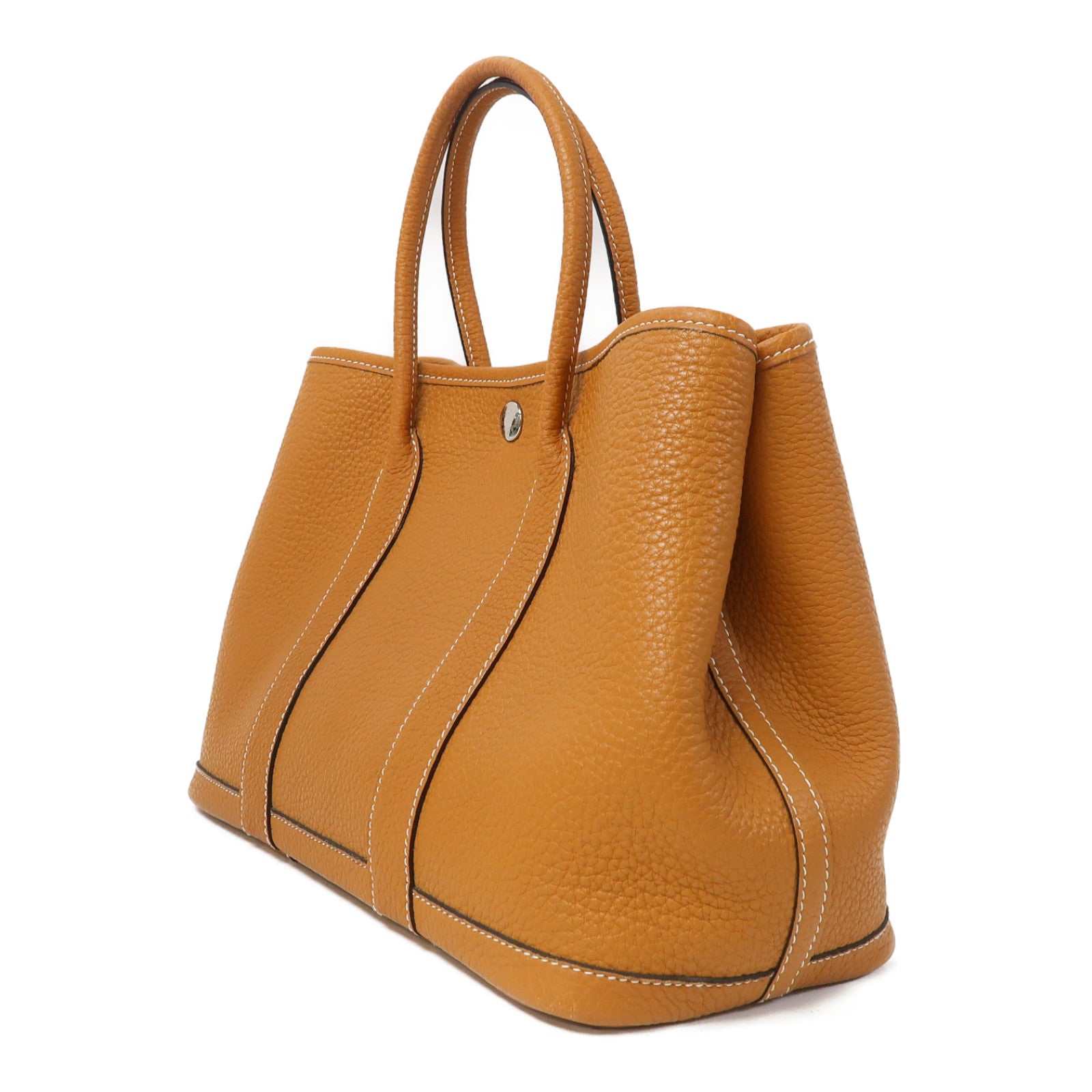 HERMES Negonda皮革Garden Party TPM銀扣手挽袋Gold/駝色