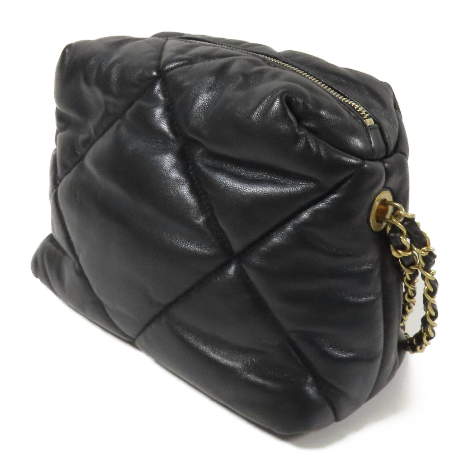 CHANEL 羊皮皮革Shoulder Bag金扣鏈帶肩背袋