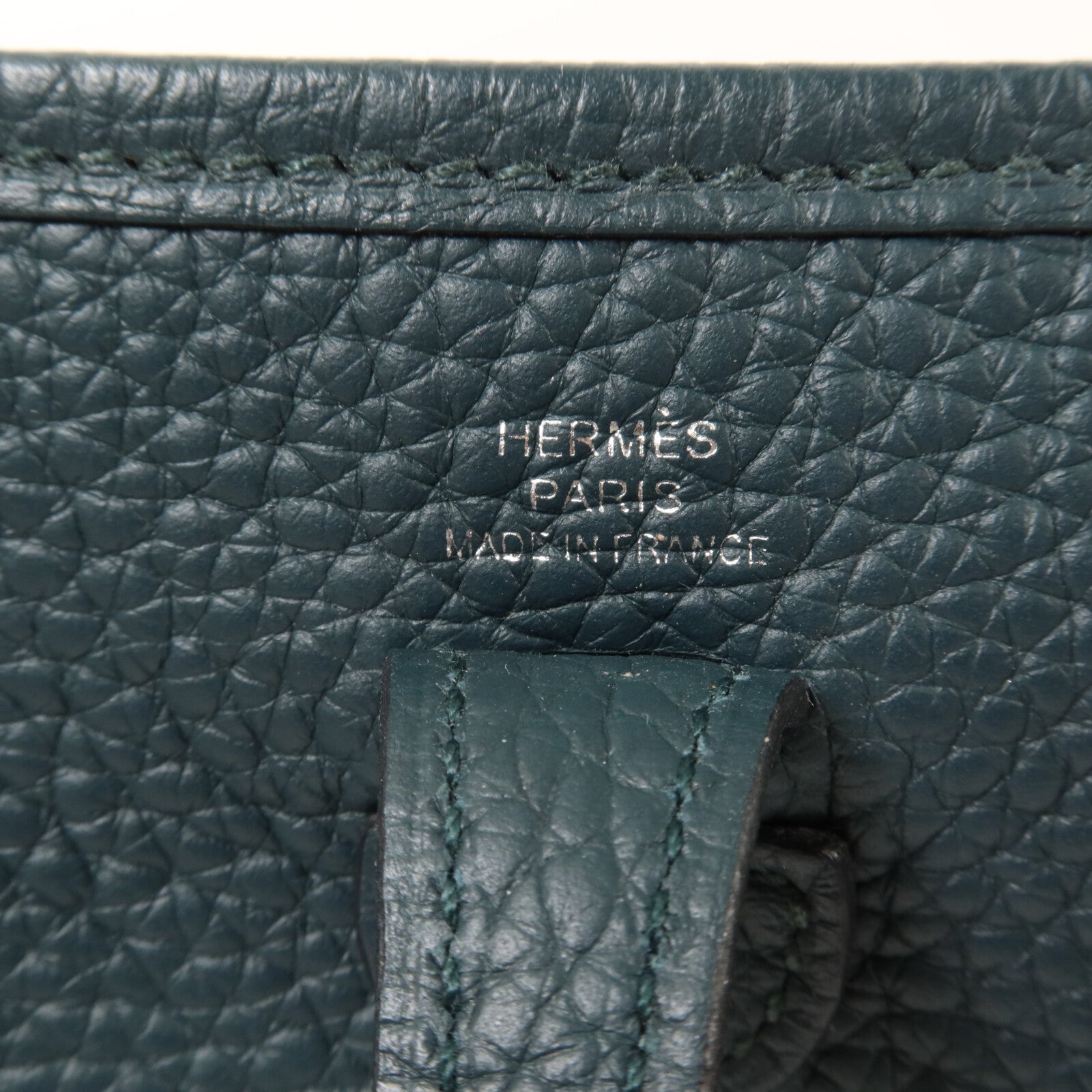 HERMES Clemence皮革Evelyne TPM肩背袋Vert Cypress
