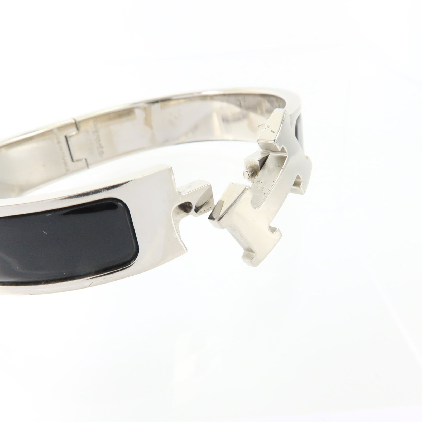 HERMES 金屬/琺瑯Clic H Bracelet銀扣手鏈