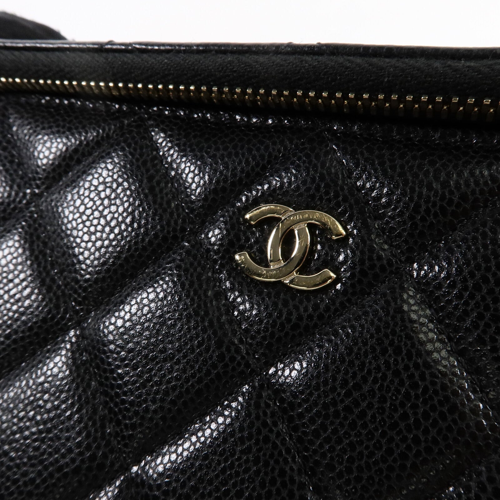 CHANEL 牛皮皮革Vanity Case鏈帶肩背袋
