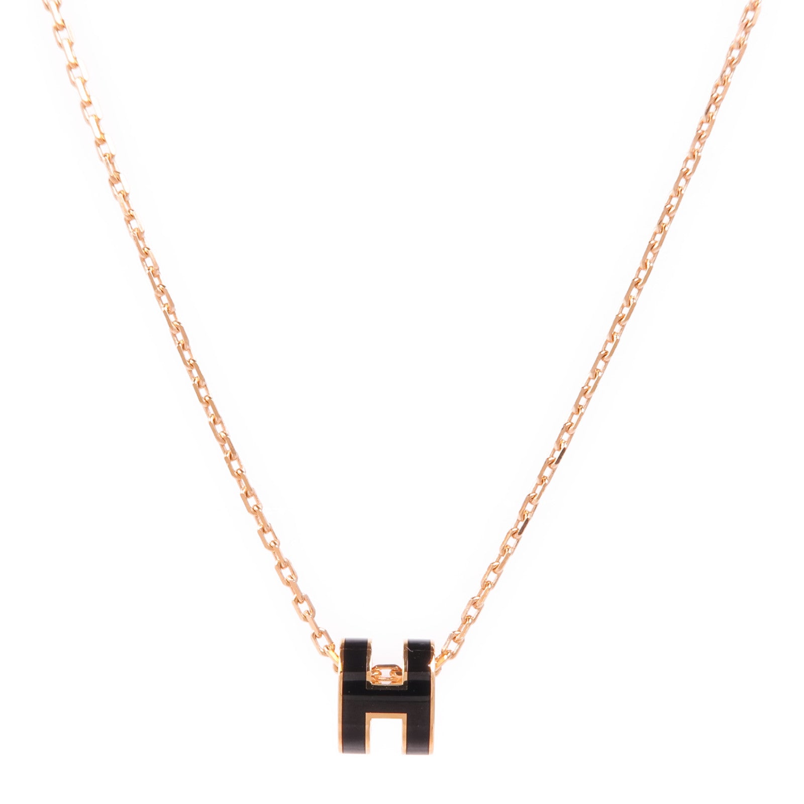 HERMES 金屬Mini Pop H Pendant項鍊Noir