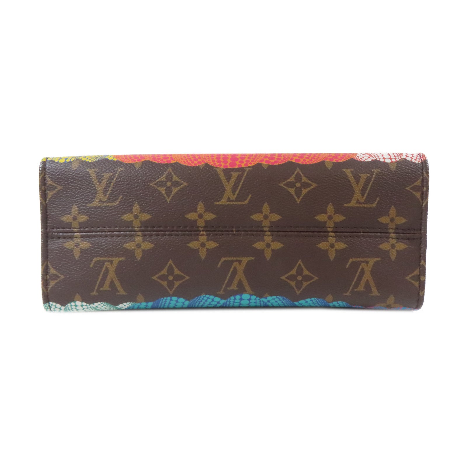 LOUIS VUITTON Monogram LV X YK On The Go PM金扣手挽肩背兩用袋啡色