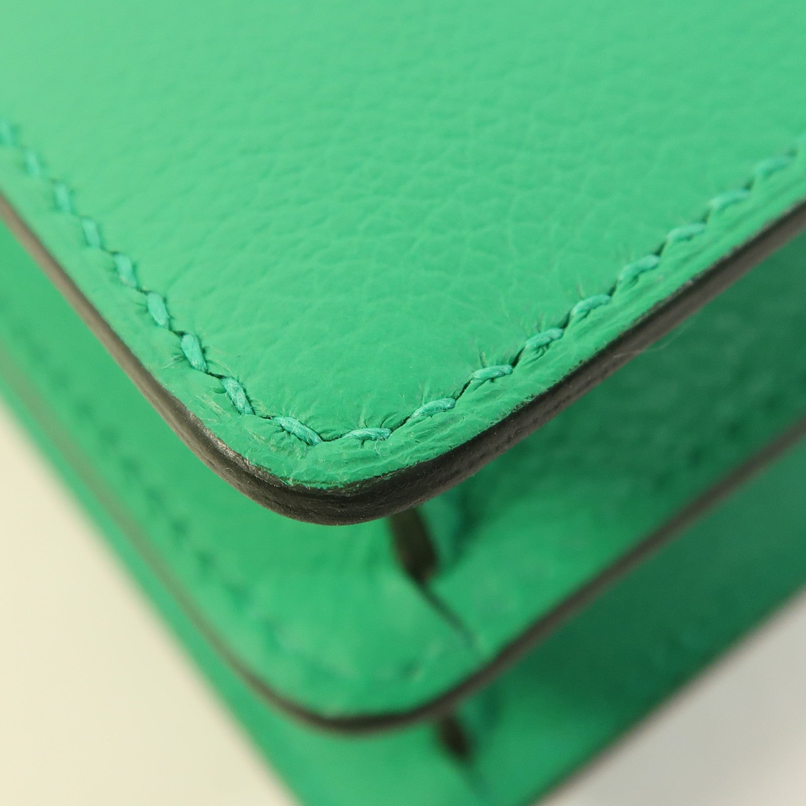 HERMES Evercolor皮革Roulis Mini銀扣肩背袋Menthe