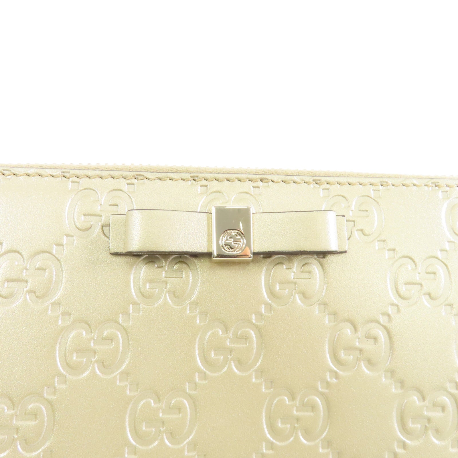 GUCCI 牛皮皮革金扣Long Wallet長錢包金色