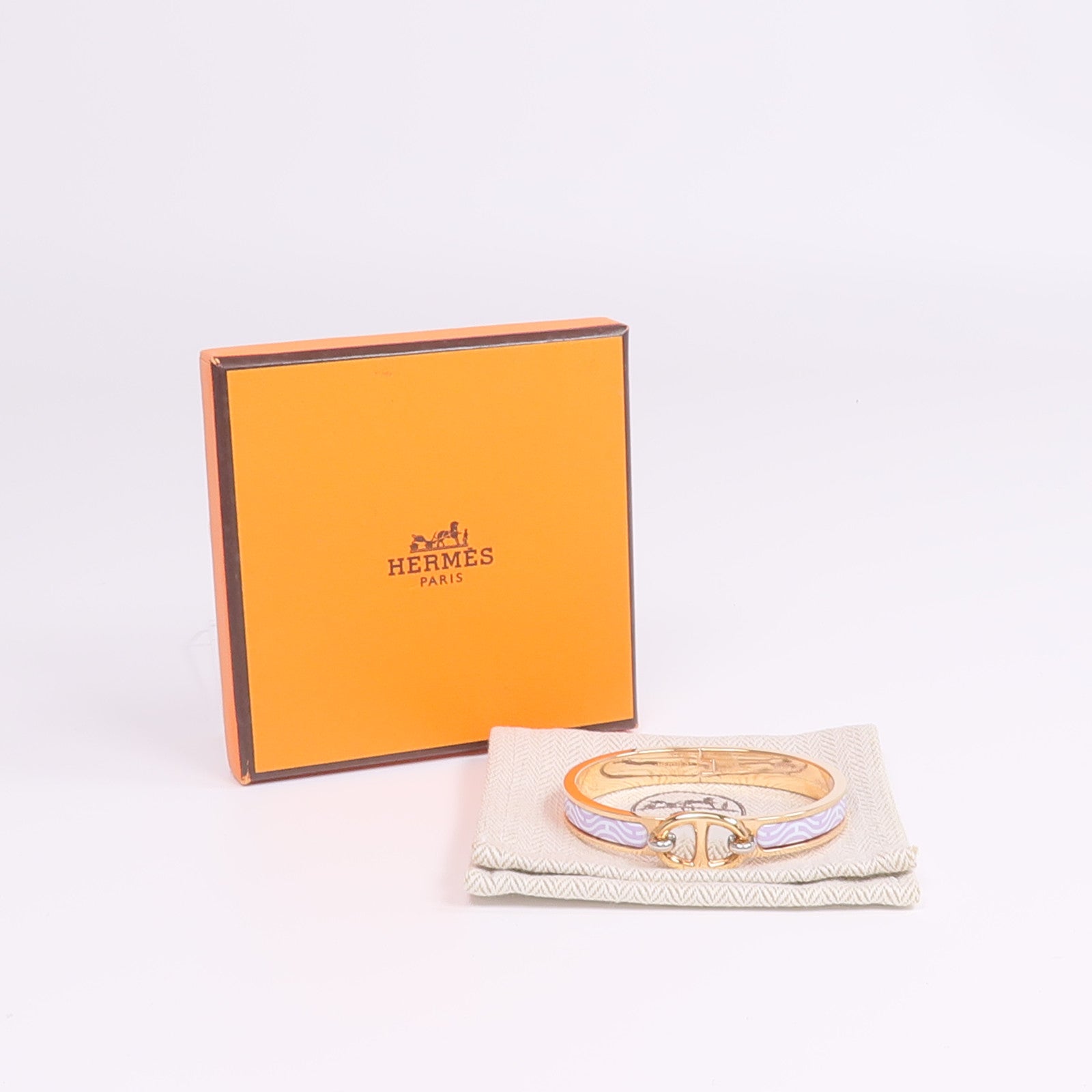 HERMES 金屬/琺瑯Mini Clic Chaine d'Ancre手鐲