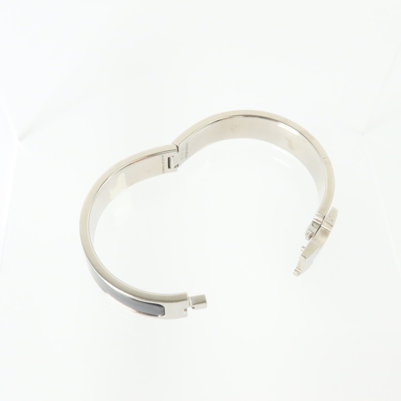 HERMES 金屬/琺瑯Clic H Bracelet銀扣手鏈
