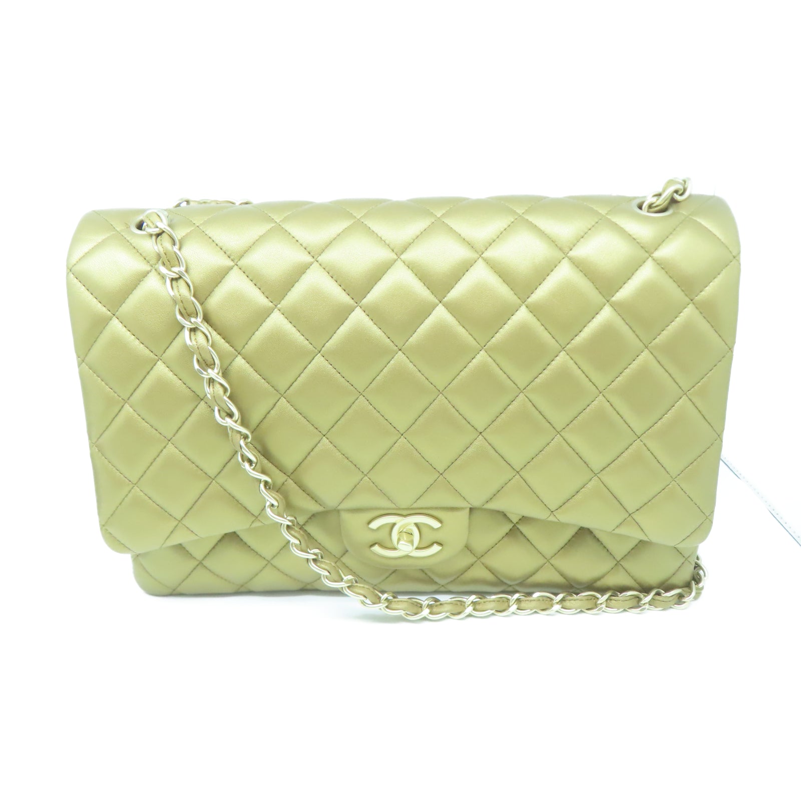 CHANEL 【激減優惠】菱格羊皮皮革Chain Shoulder金扣鏈帶肩背袋金色