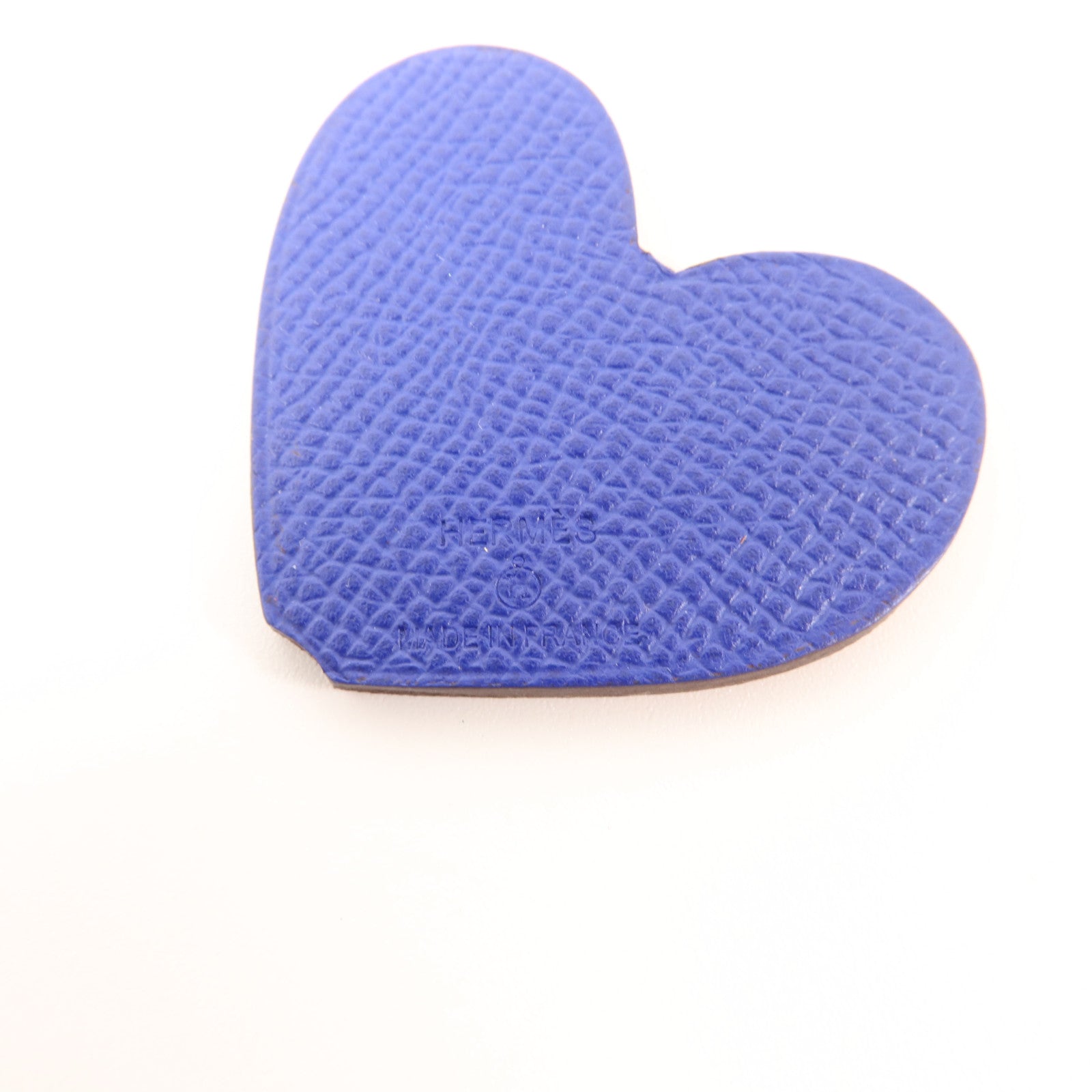 HERMES Epsom皮革/Clemence皮革Petit H Heart Charm掛飾Ebene/Rouge Pivoine/Abricot/Bleu Electrique