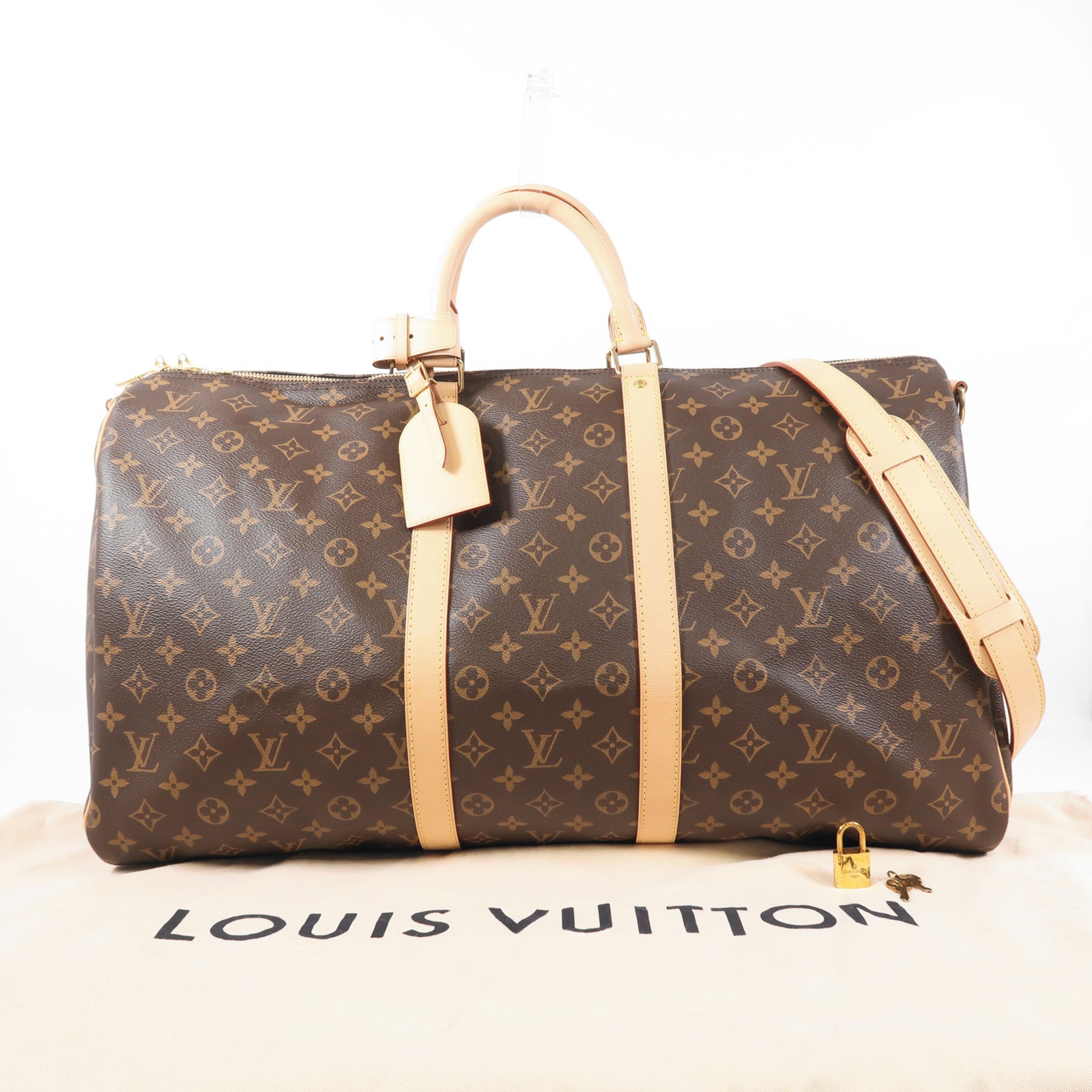 LOUIS VUITTON Monogram Keepall Bandoulie 55金扣手挽肩背兩用袋