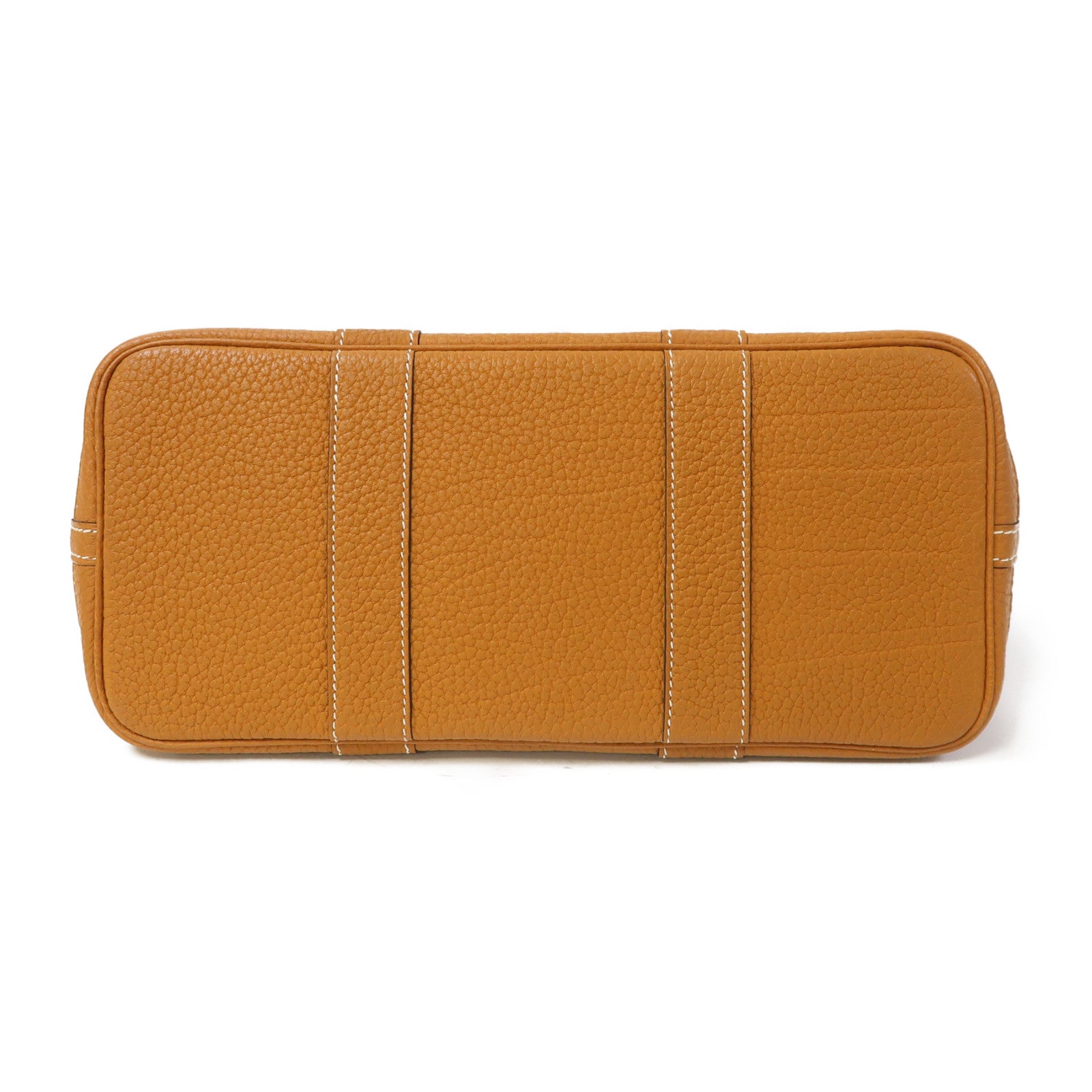 HERMES Negonda皮革Garden Party TPM銀扣手挽袋Gold/駝色