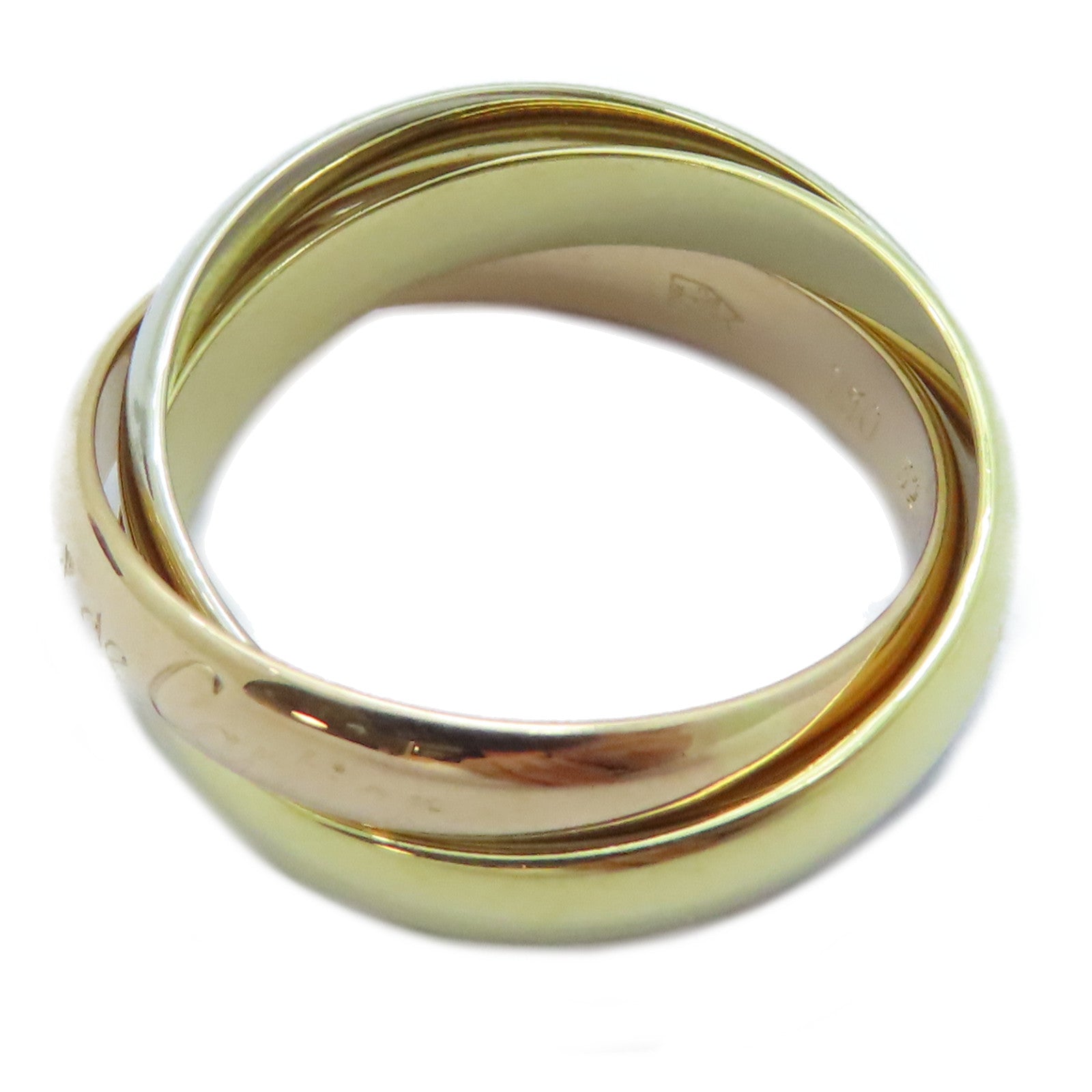 CARTIER 18K黃金/白金/玫瑰金Trinity戒指Cartier#52/US#6.25