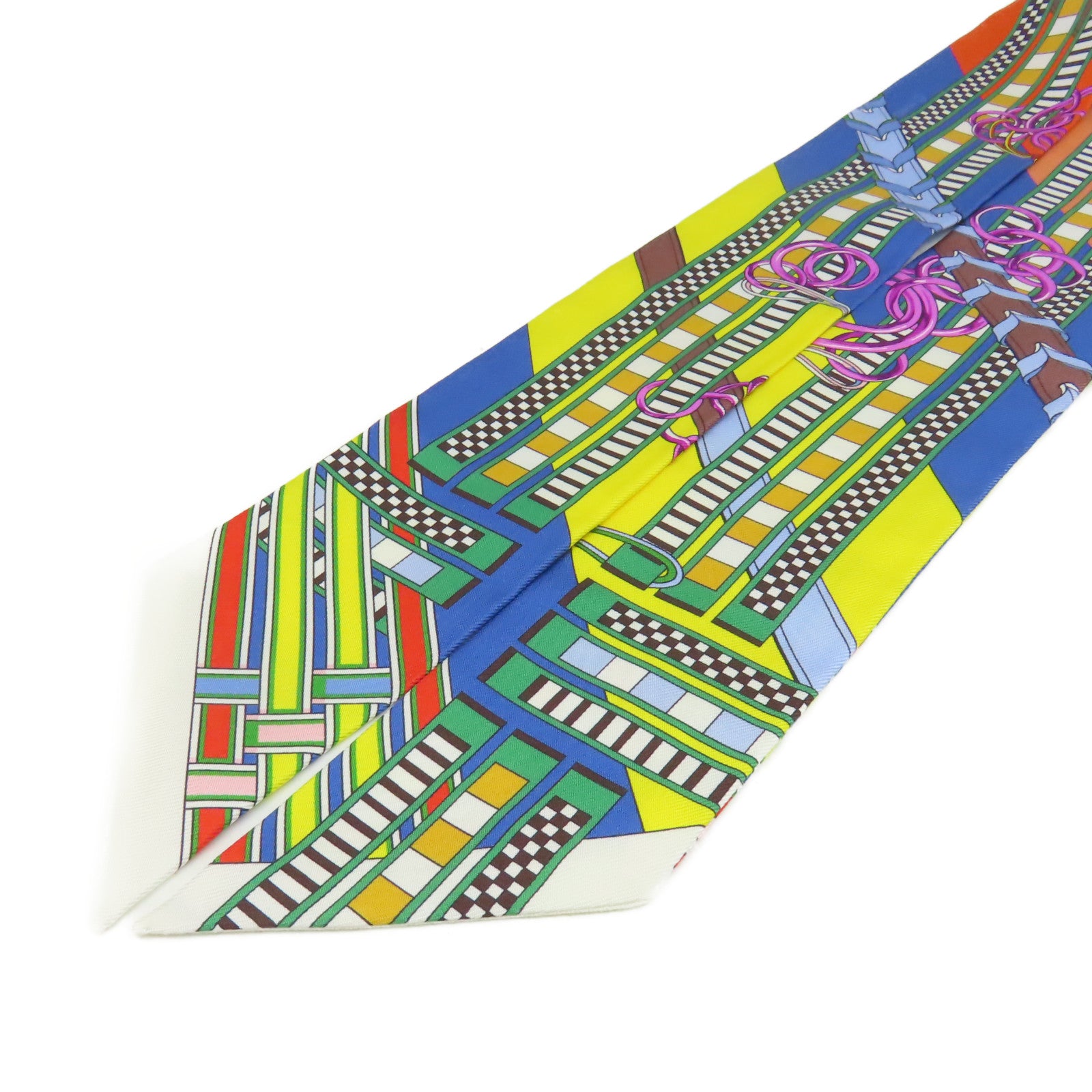HERMES 【激減優惠】絲質Twilly Scarf絲巾藍色/黃色/彩色