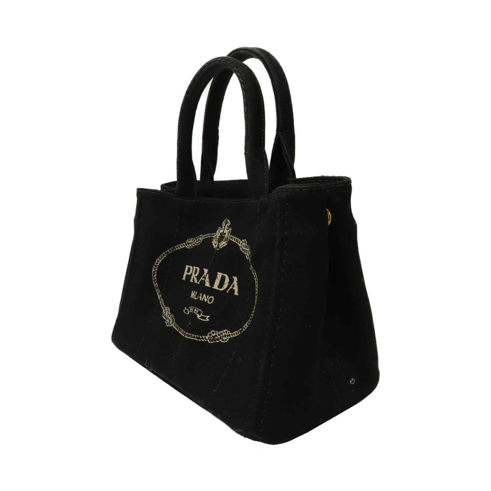 PRADA 帆布2 Way Bag金扣手挽肩背兩用袋黑色