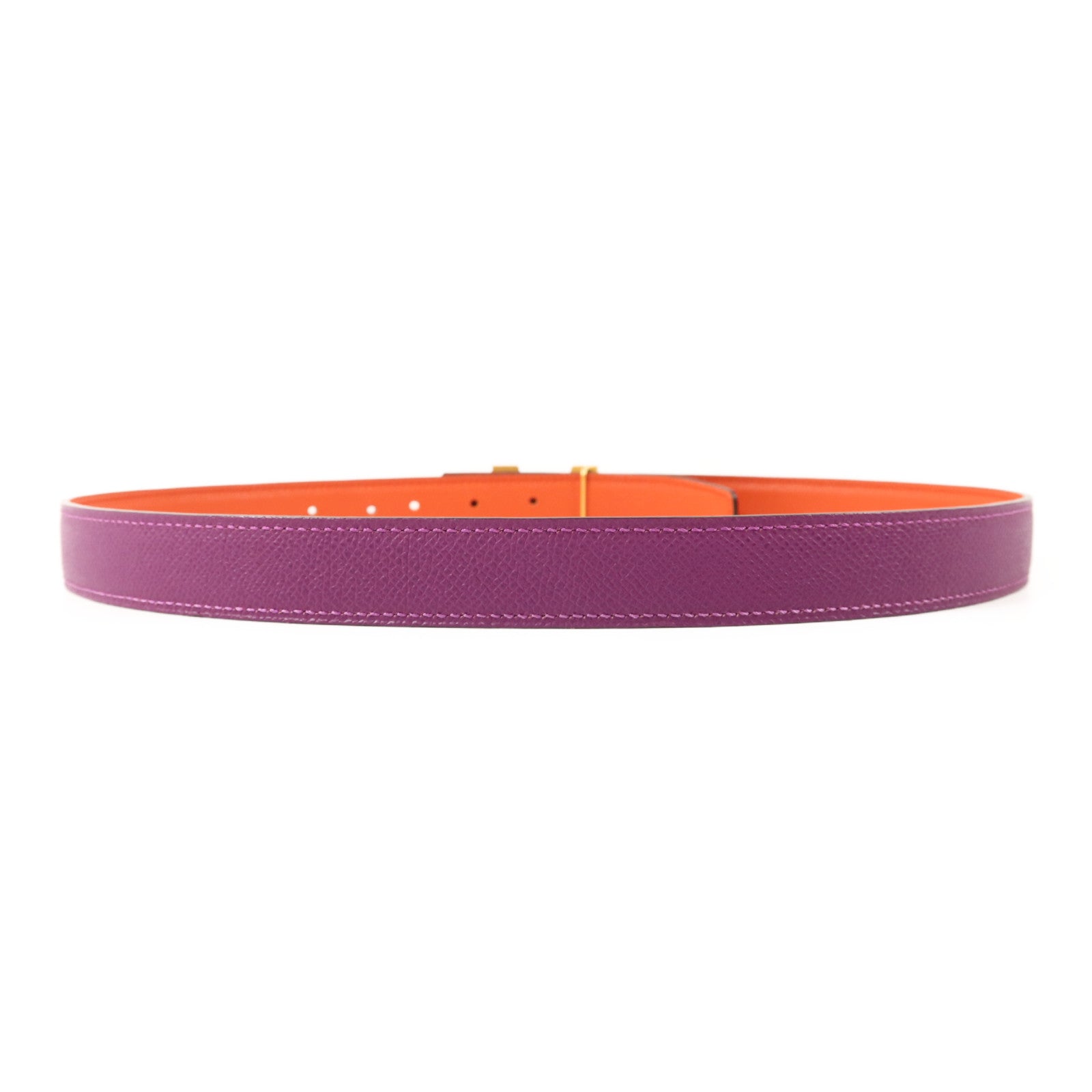 HERMES Epsom皮革H Belt金扣皮帶Anemone/Capucine
