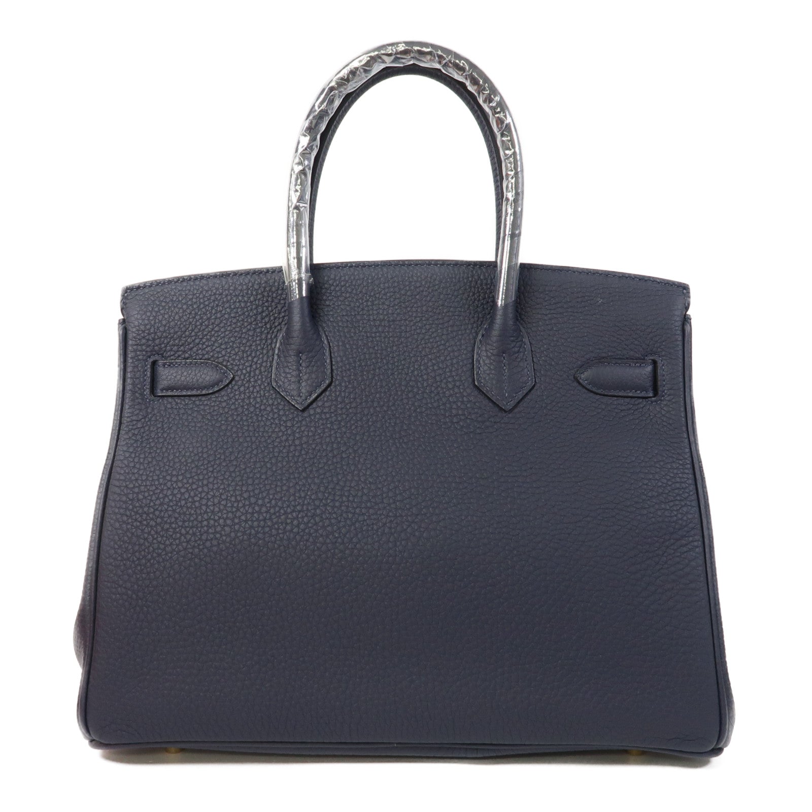 HERMES Clemence皮革Birkin 30金扣手挽袋Bleu Nuit午夜藍色