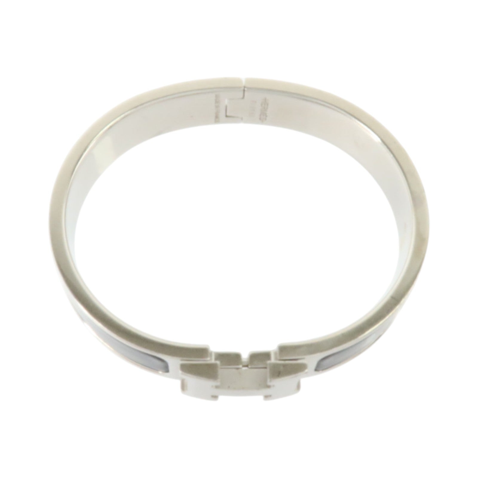 HERMES 金屬/琺瑯Clic H Bracelet銀扣手鏈
