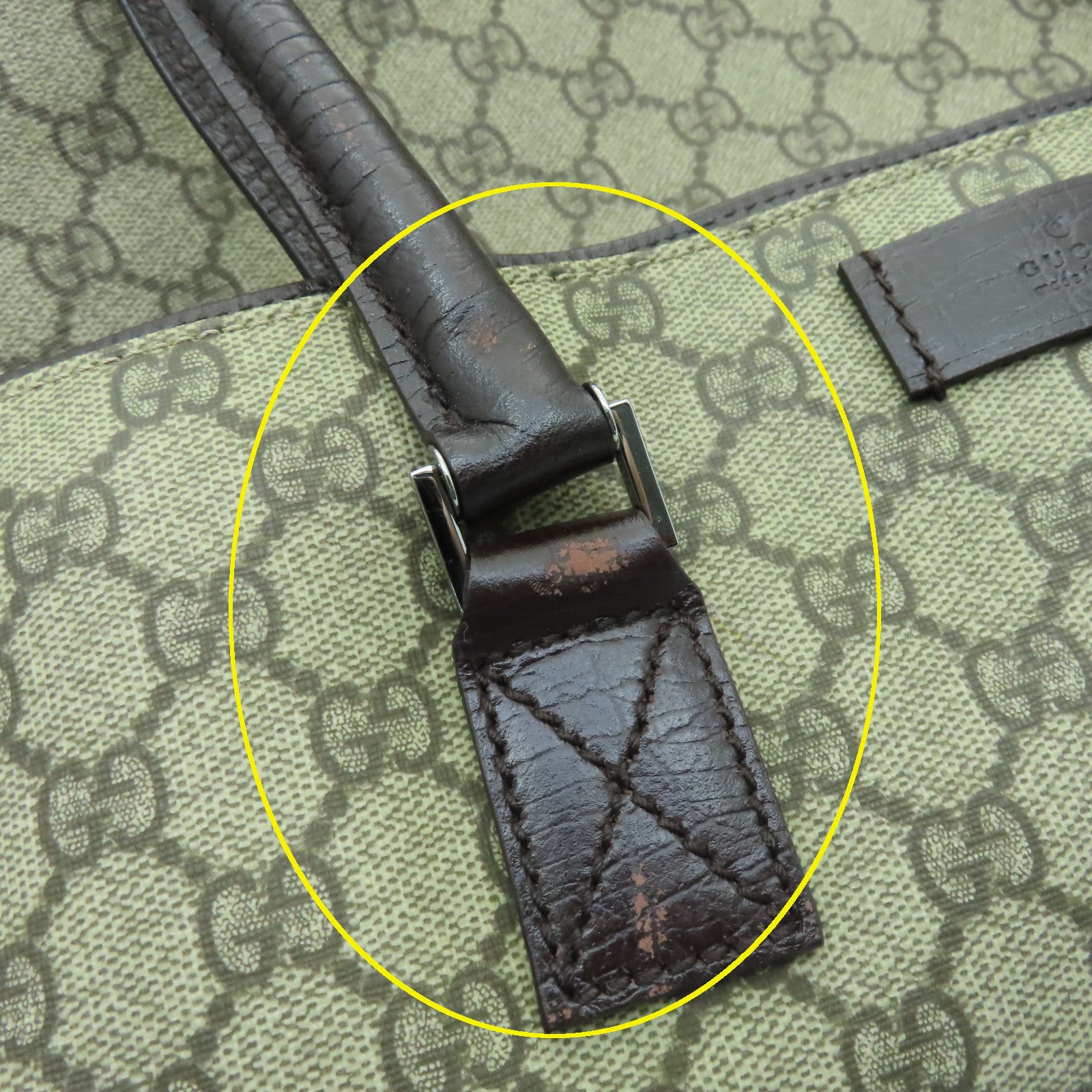GUCCI 【激減優惠】塗層帆布Shoulder Bag銀扣肩背袋啡色