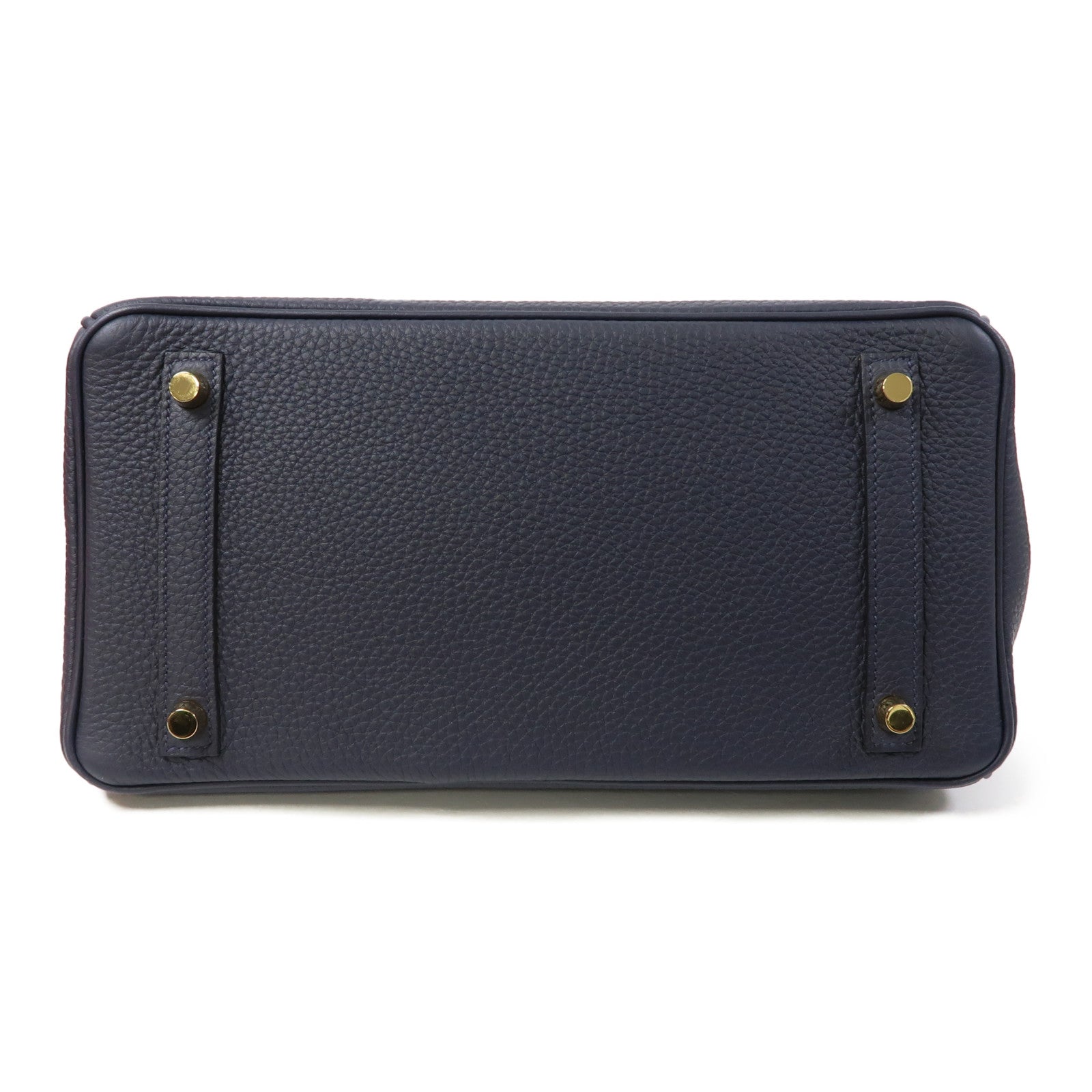 HERMES Clemence皮革Birkin 30金扣手挽袋Bleu Nuit午夜藍色