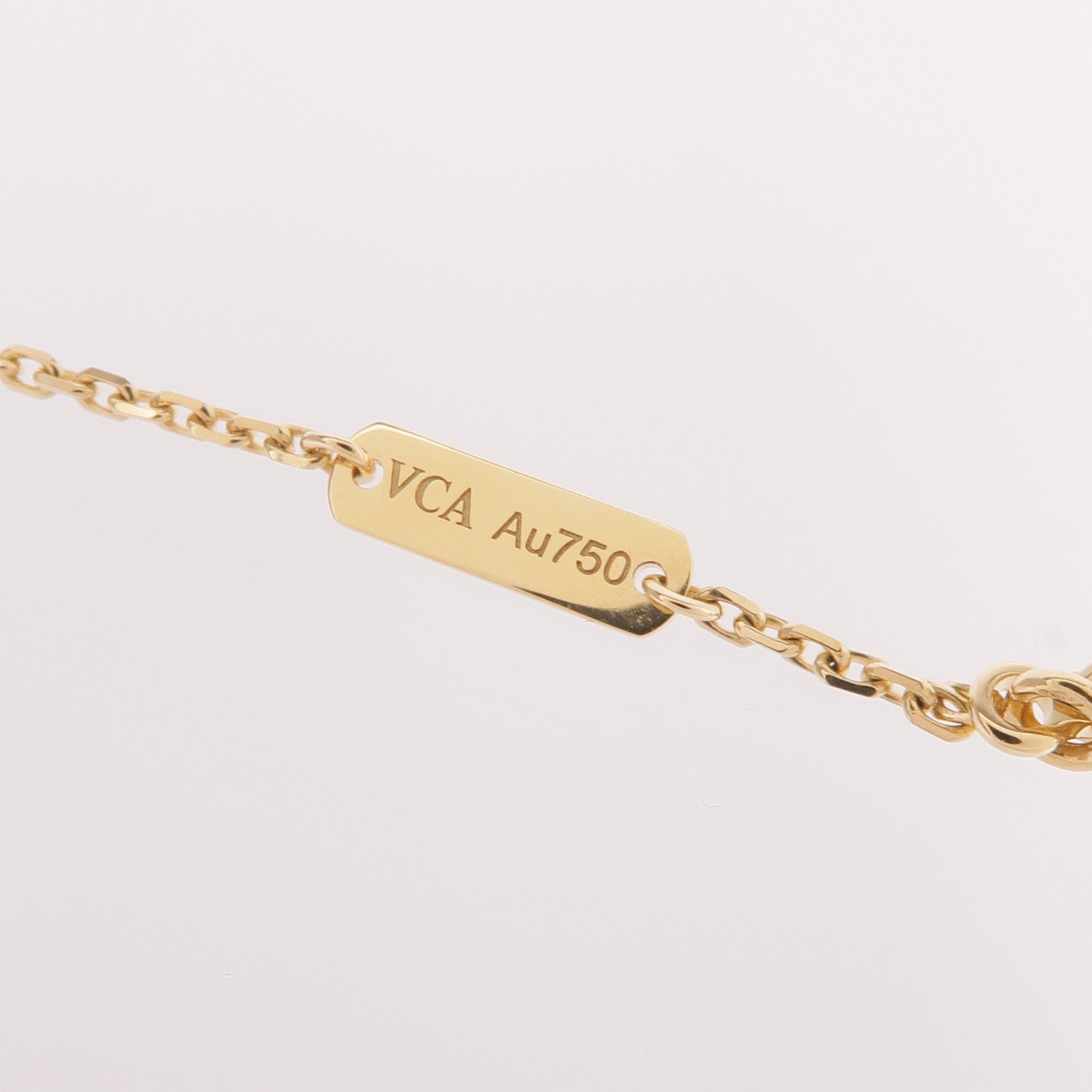 Van Cleef & Arpels 18K黃金Vintage Alhambra鑽石項鍊