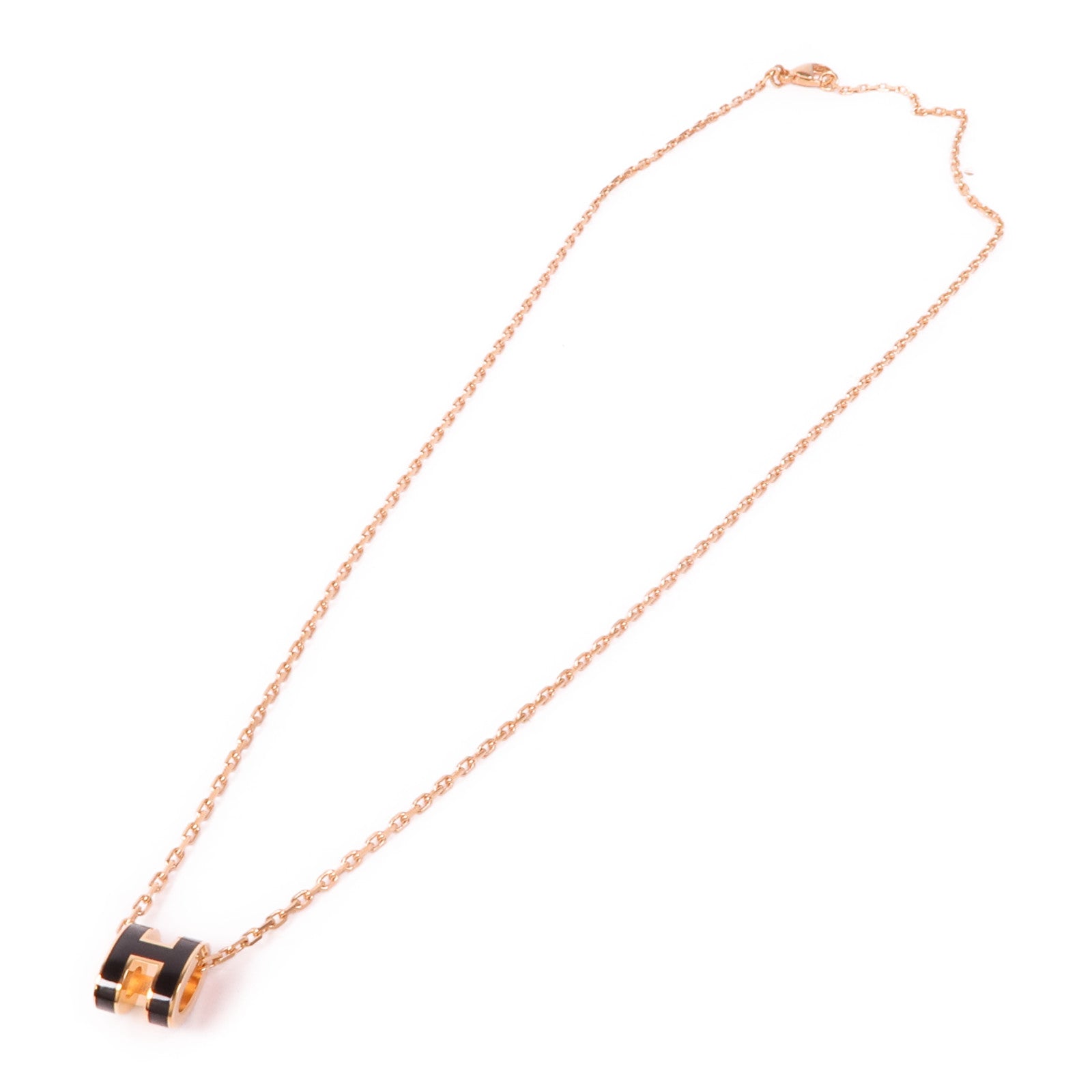HERMES 金屬Mini Pop H Pendant項鍊Noir