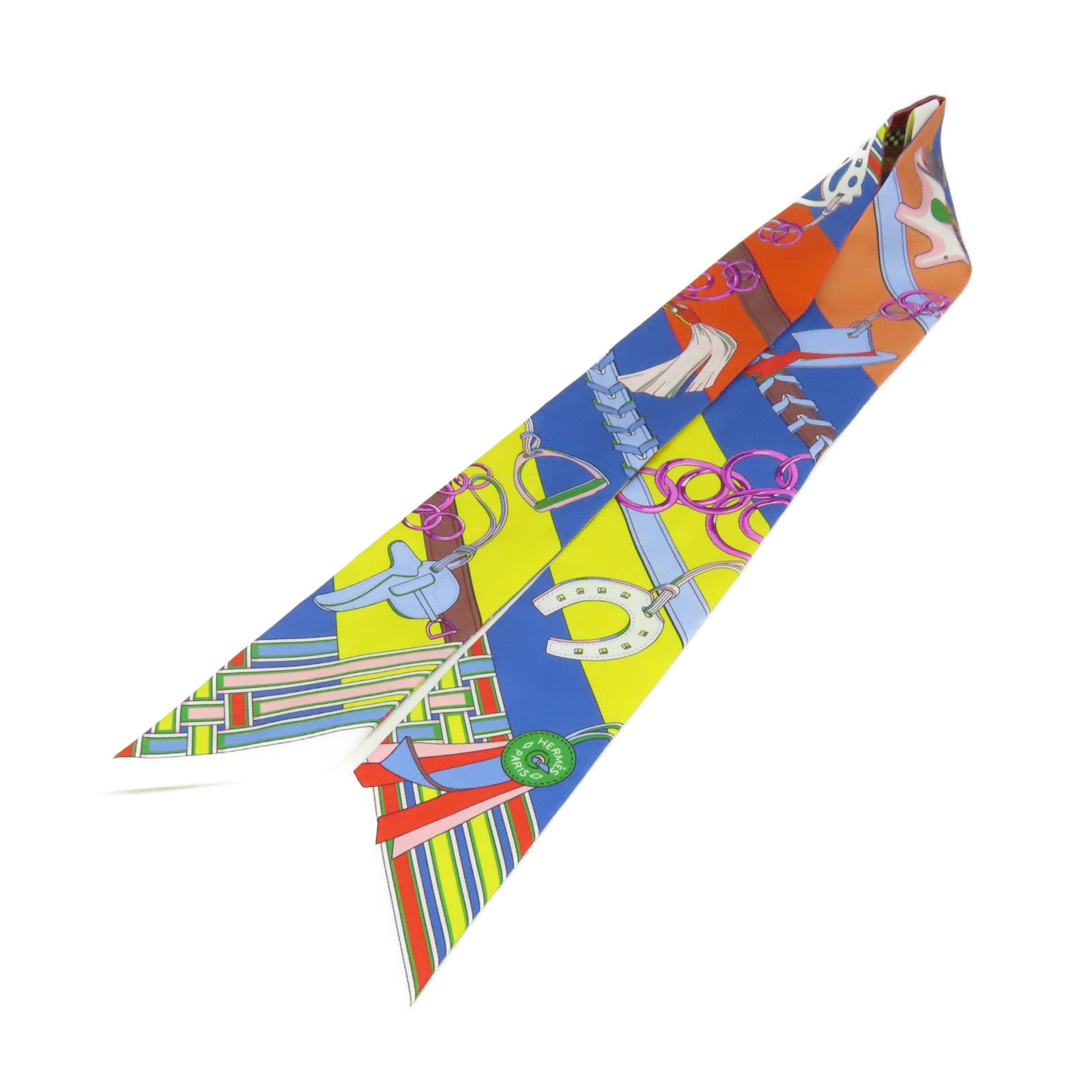 HERMES 【激減優惠】絲質Twilly Scarf絲巾藍色/橙色/彩色
