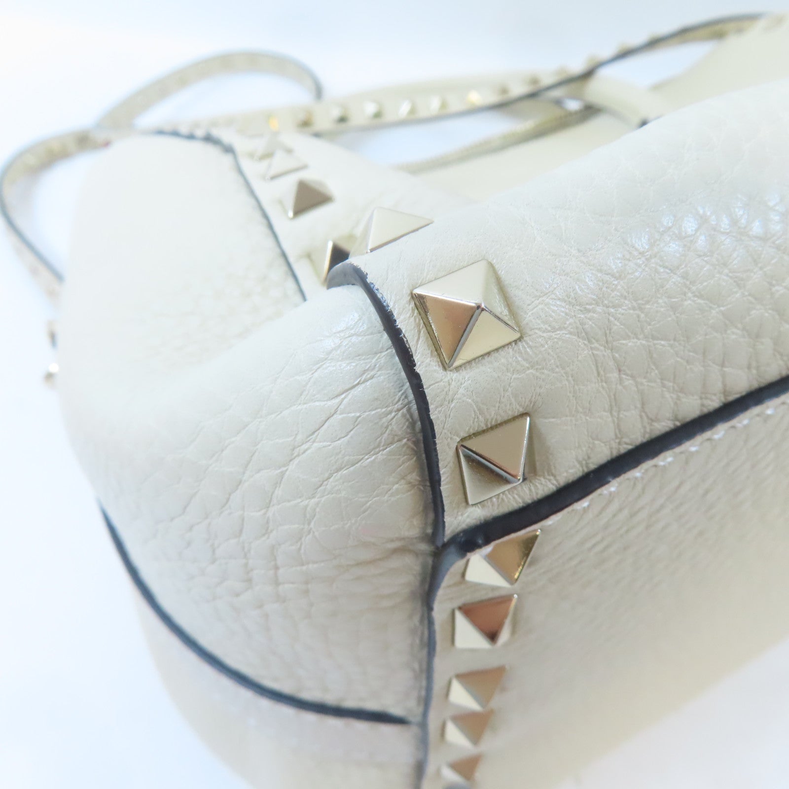 Valentino 牛皮皮革Shoulder Bag手挽肩背兩用袋米色