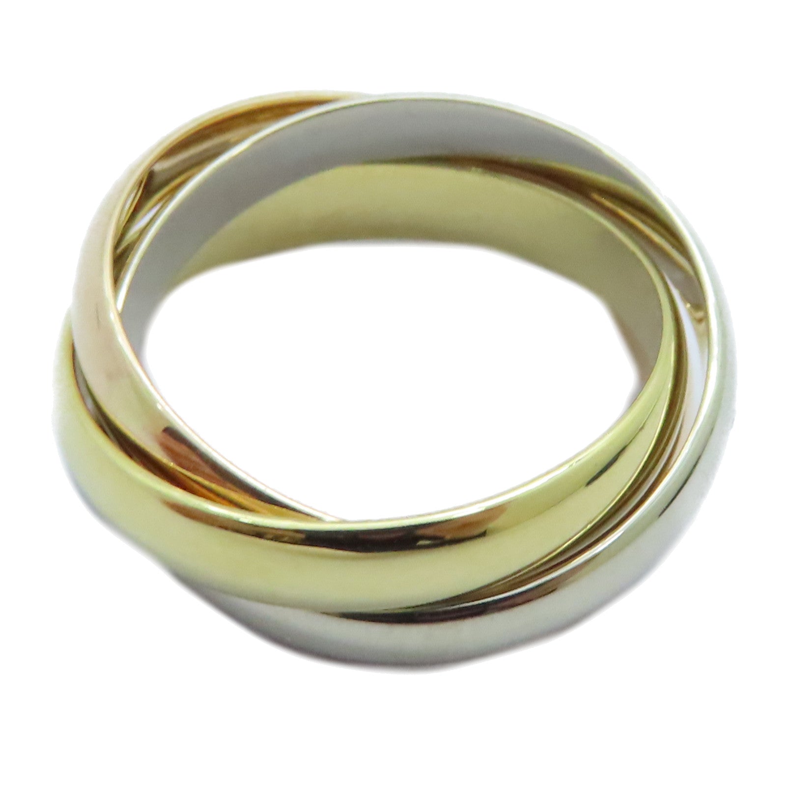 CARTIER 18K黃金/白金/玫瑰金Trinity戒指Cartier#52/US#6.25