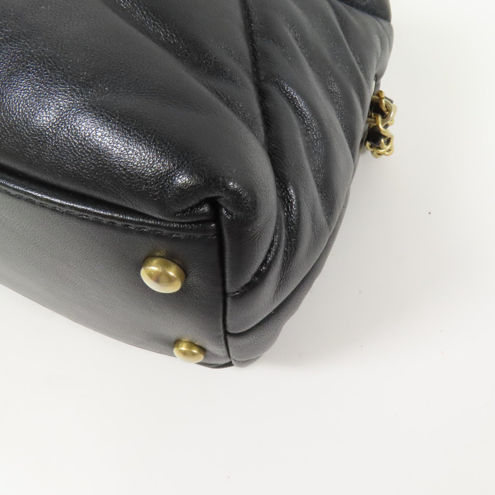 CHANEL 羊皮皮革Shoulder Bag金扣鏈帶肩背袋