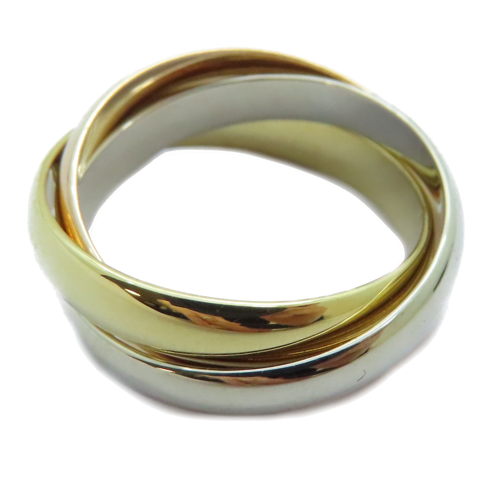 CARTIER 18K黃金/白金/玫瑰金Trinity戒指Cartier#52/US#6.25