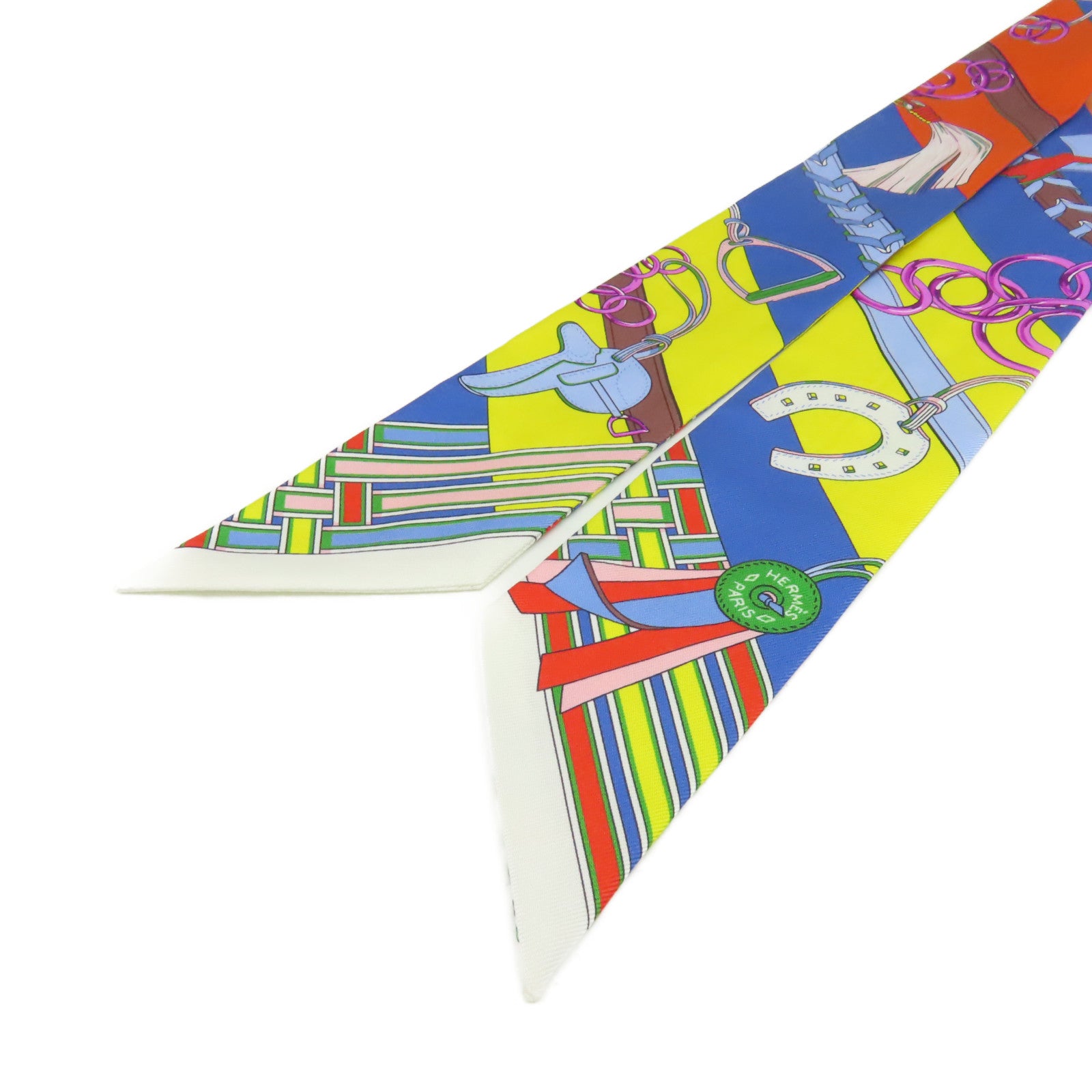 HERMES 【激減優惠】絲質Twilly Scarf絲巾藍色/橙色/彩色