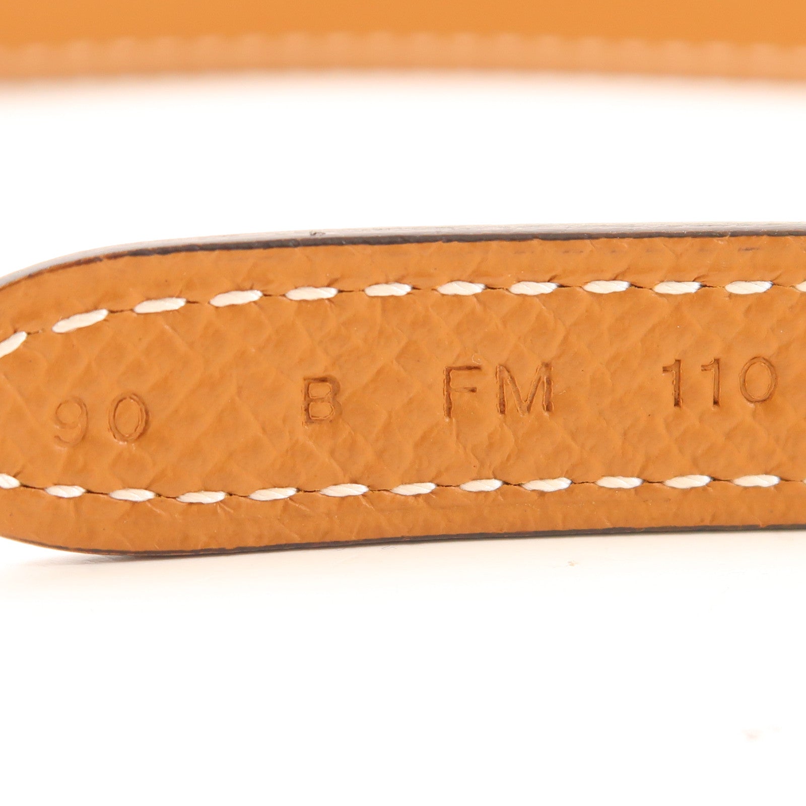 HERMES 皮革Focus Belt銀扣皮帶Noir/Gold