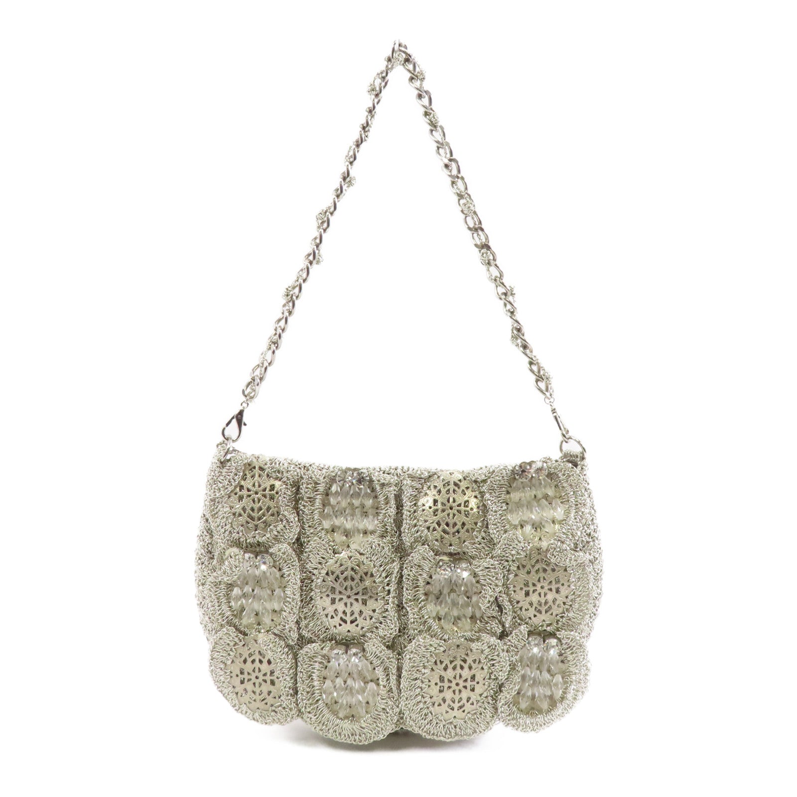 ANTEPRIMA Wire Chain Shoulder Bag銀扣鏈帶肩背袋銀色