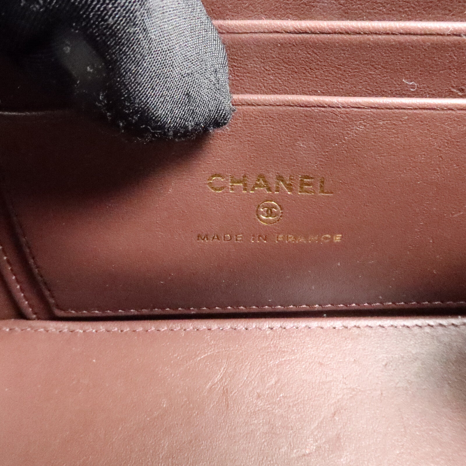 CHANEL 牛皮皮革Vanity Case鏈帶肩背袋