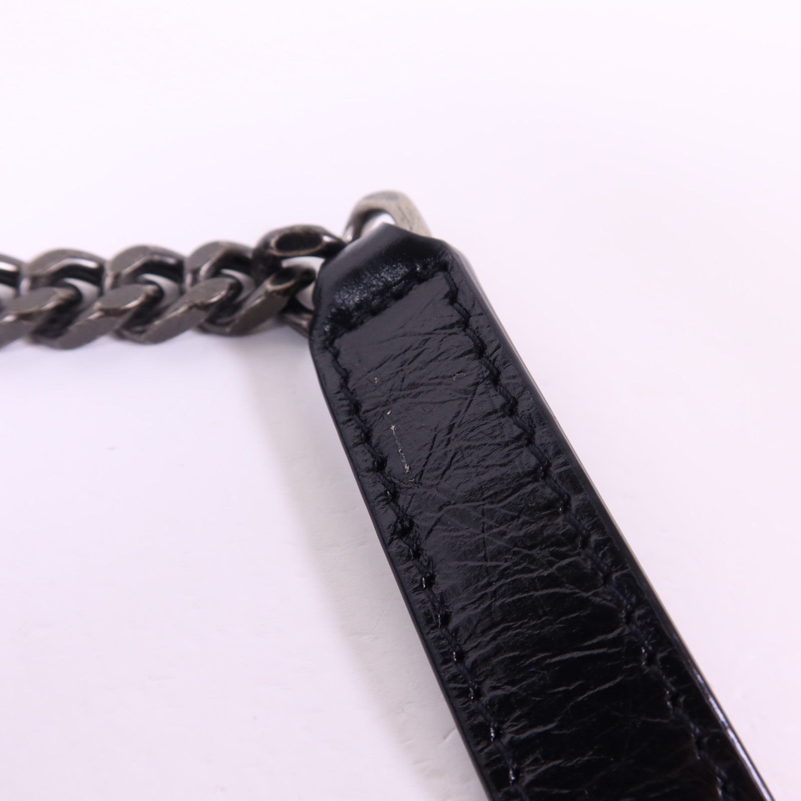 YVES SAINT LAURENT 牛皮皮革Niki Medium Tote Bag銀扣鏈帶肩背袋