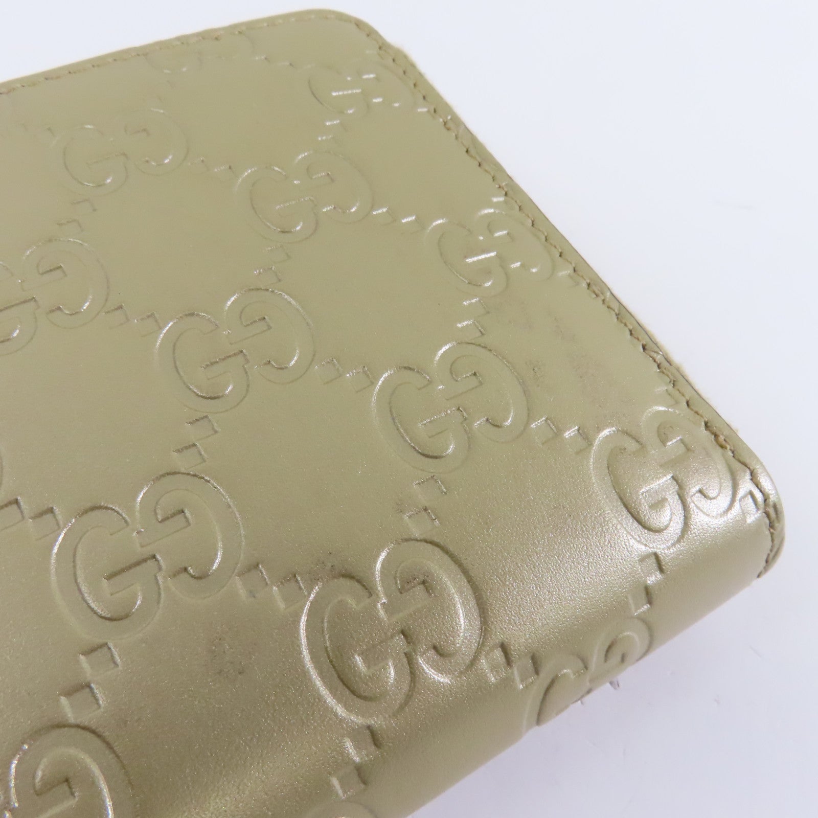 GUCCI 牛皮皮革金扣Long Wallet長錢包金色