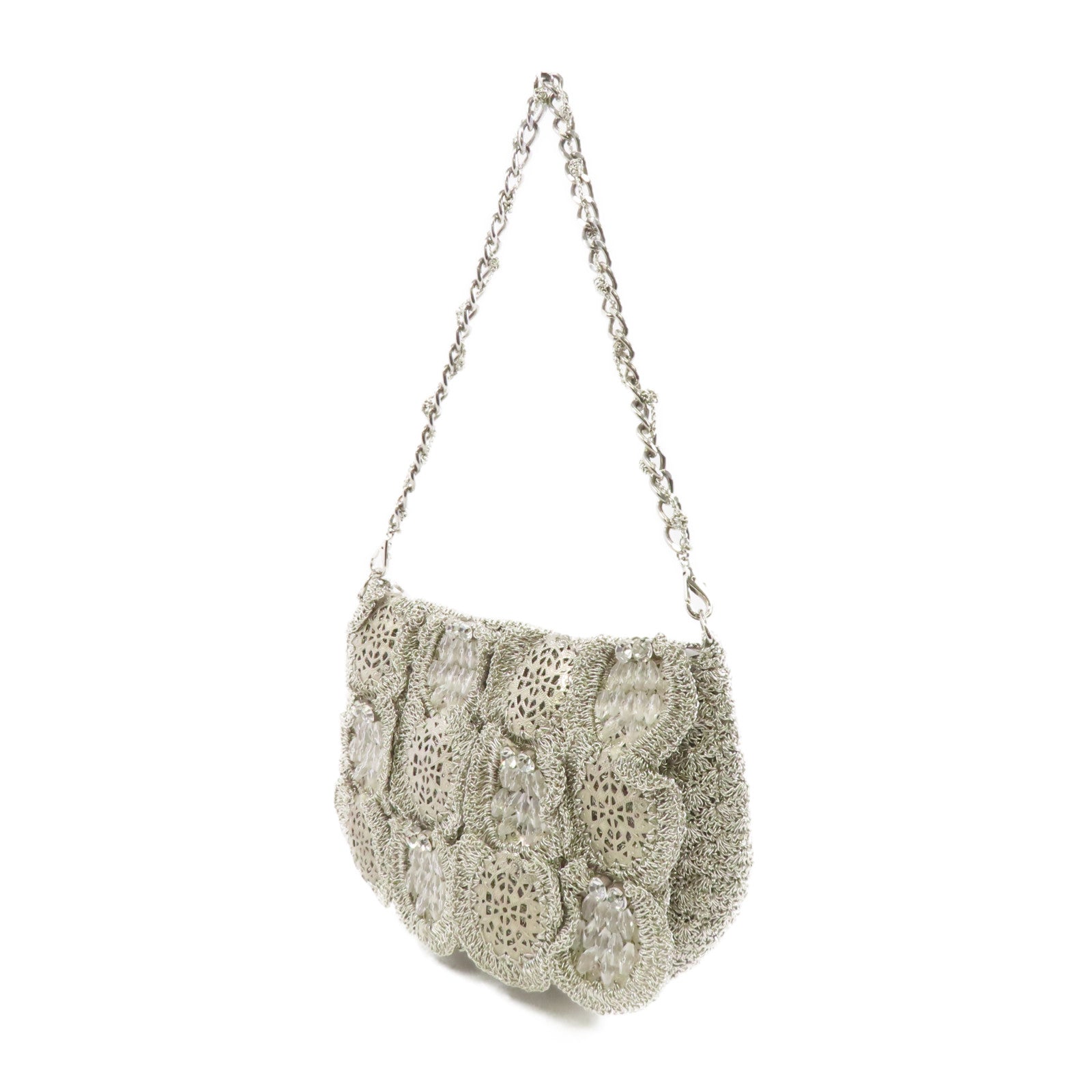 ANTEPRIMA Wire Chain Shoulder Bag銀扣鏈帶肩背袋銀色