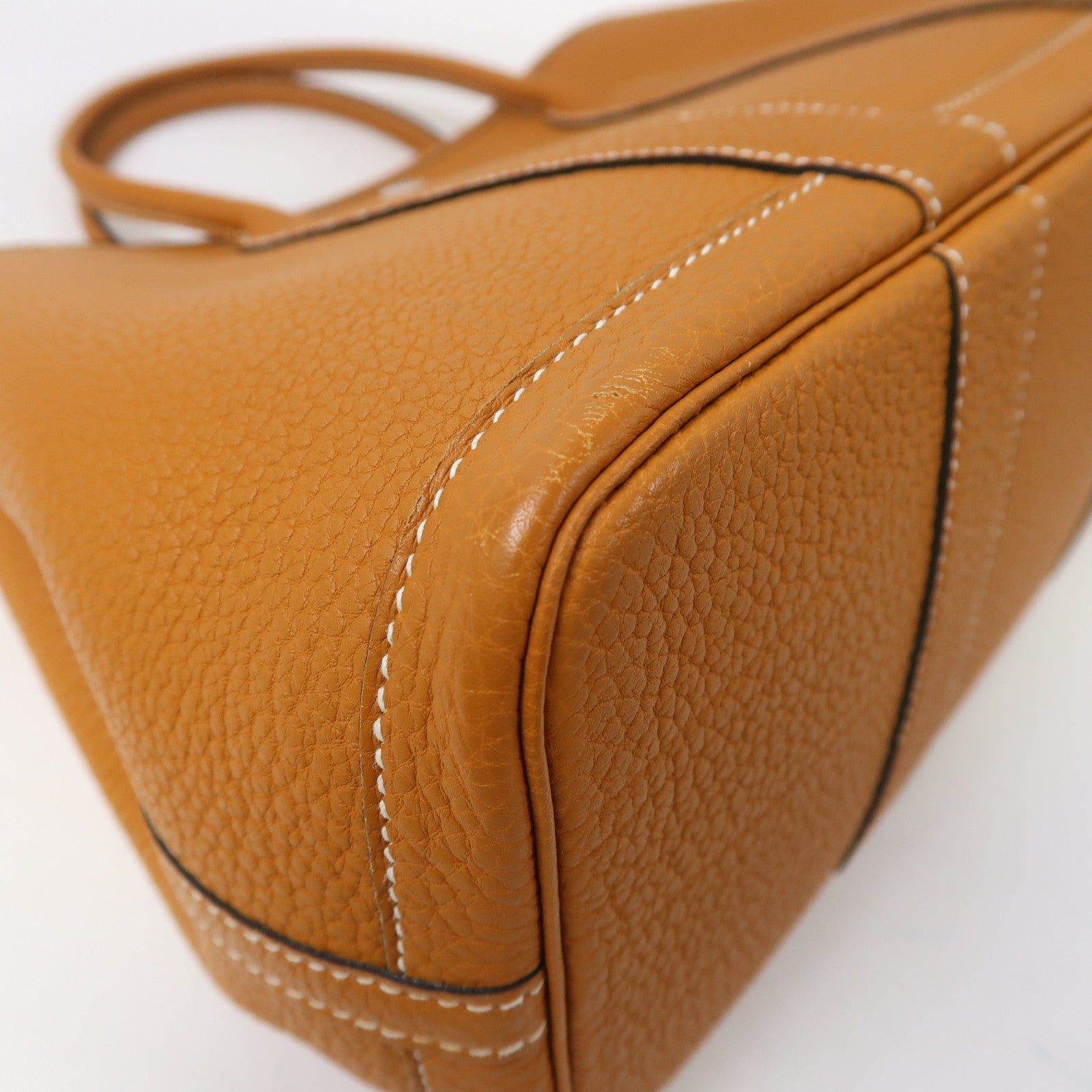 HERMES Negonda皮革Garden Party TPM銀扣手挽袋Gold/駝色