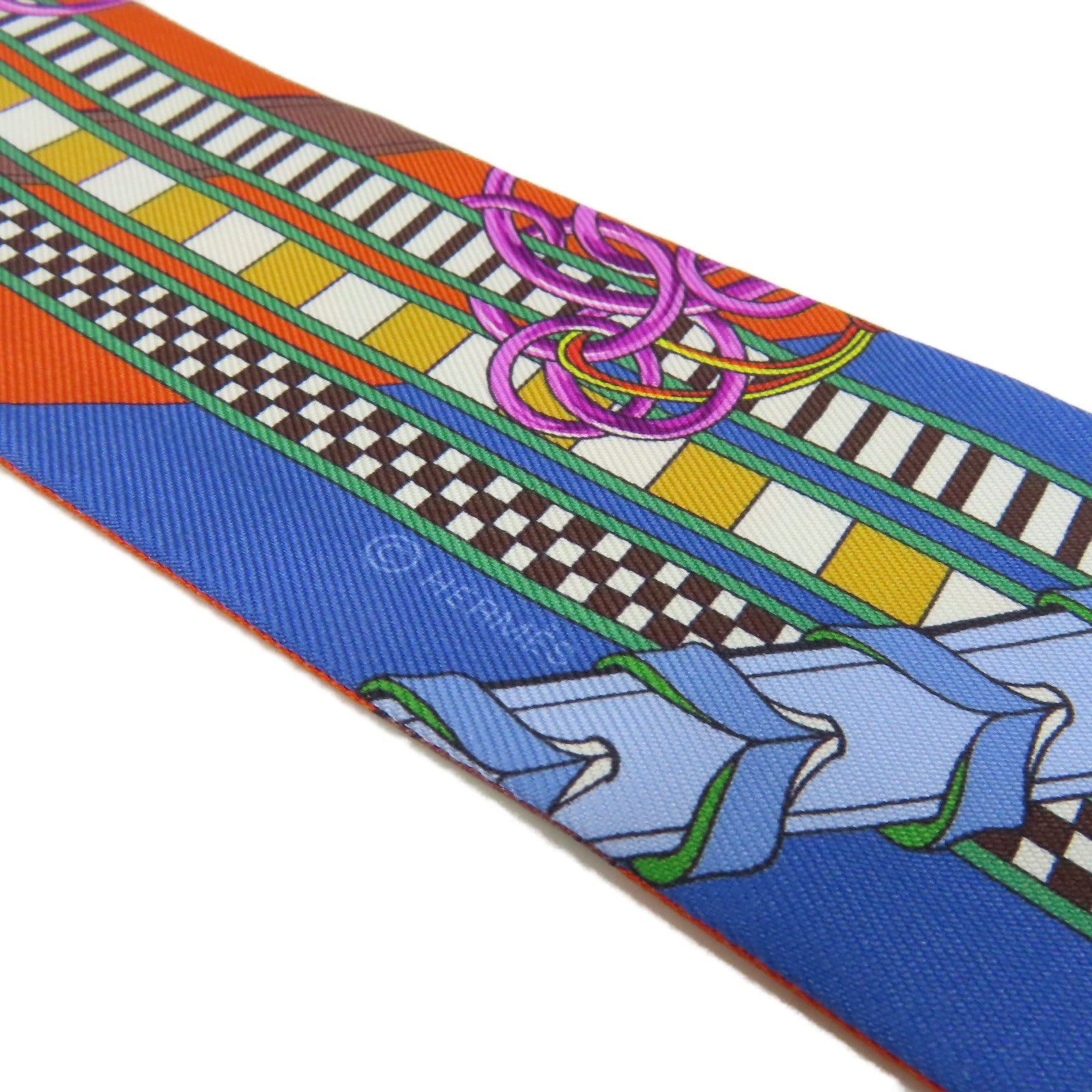 HERMES 【激減優惠】絲質Twilly Scarf絲巾藍色/黃色/彩色