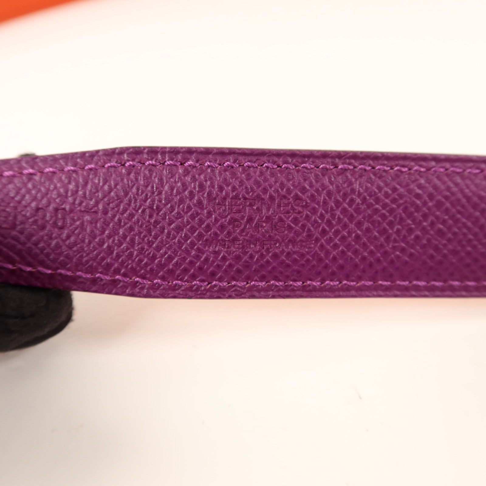 HERMES Epsom皮革H Belt金扣皮帶Anemone/Capucine