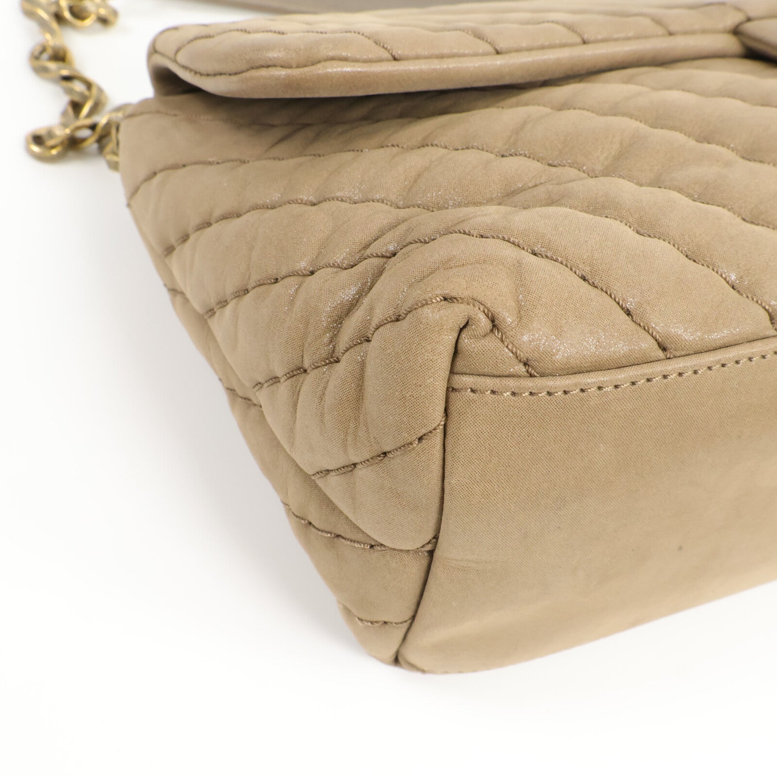 CHANEL 牛皮皮革Irdescent Supique Flap Bag鏈帶肩背袋
