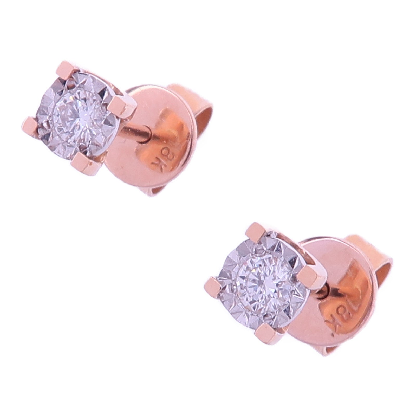 JEWELRY 18K玫瑰金/黃金Diamond Earrings鑽石耳環