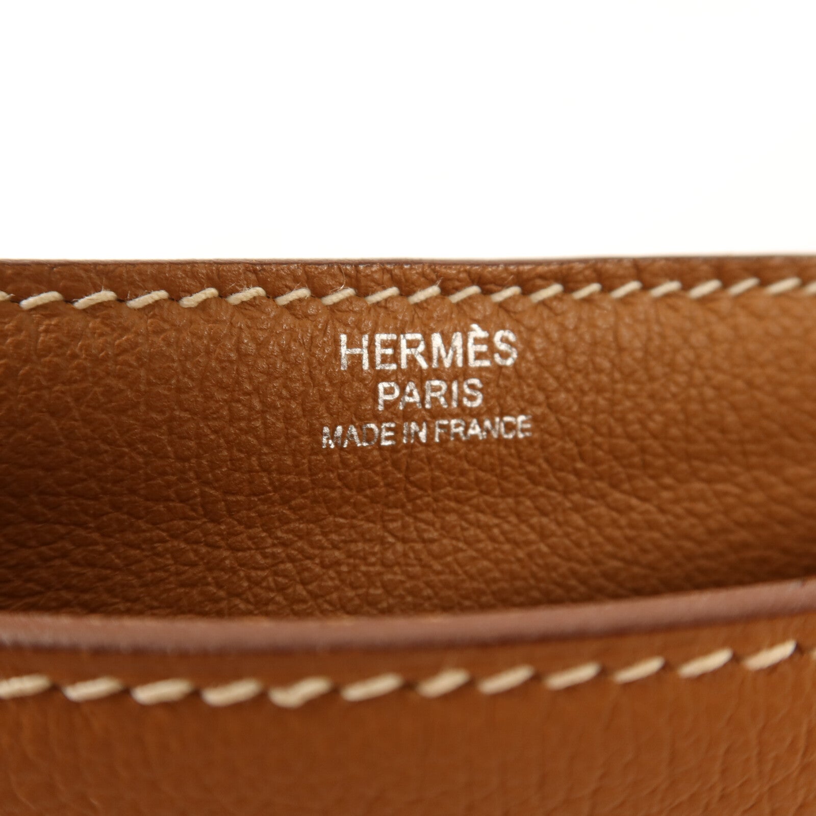 HERMES Togo皮革Steve Light銀扣肩背袋Gold
